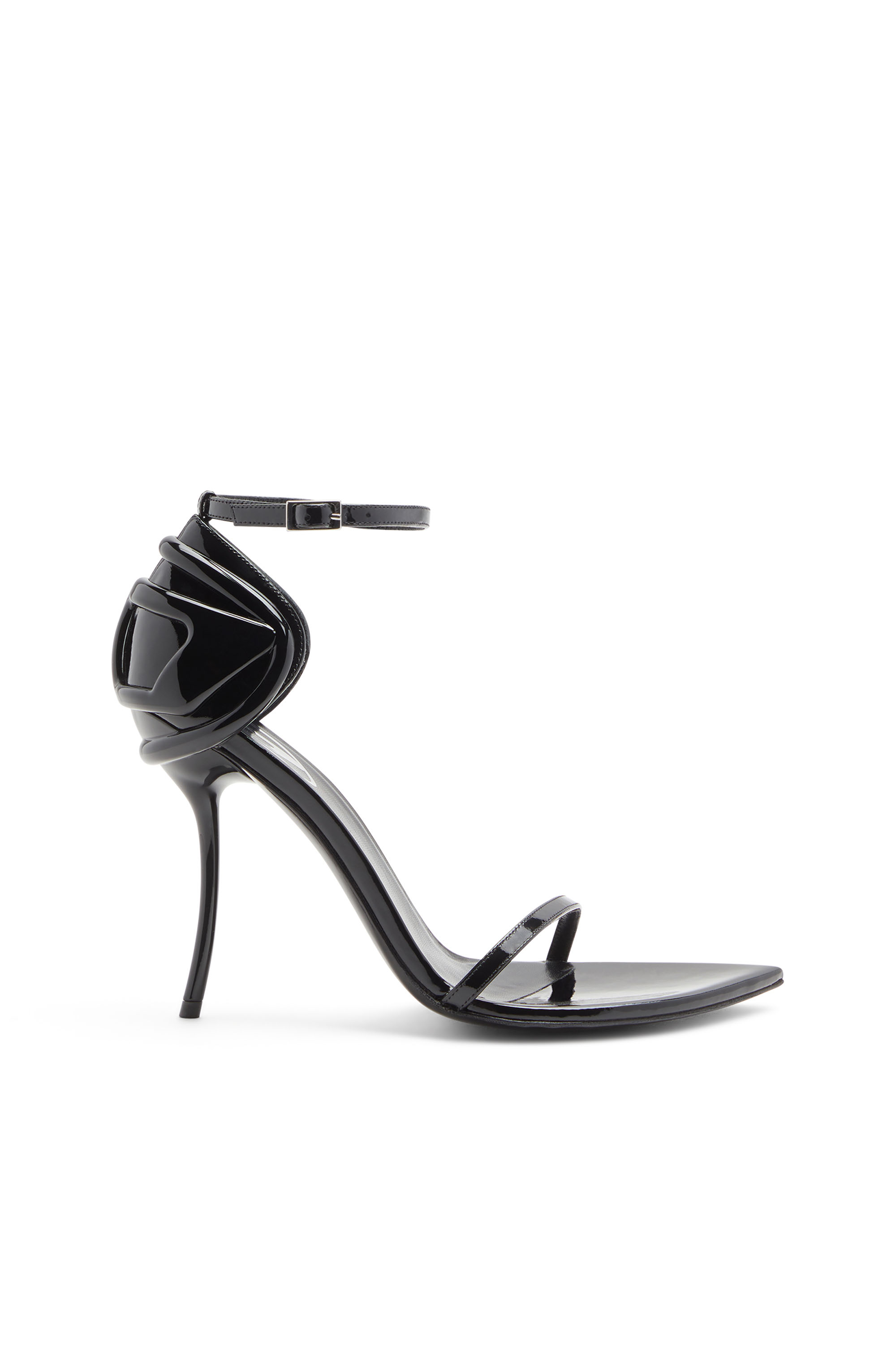 Diesel Nero Donna - D-Ten & Half-Sandali A Stiletto In Vernice E Raso - Sandali Taglia 40
