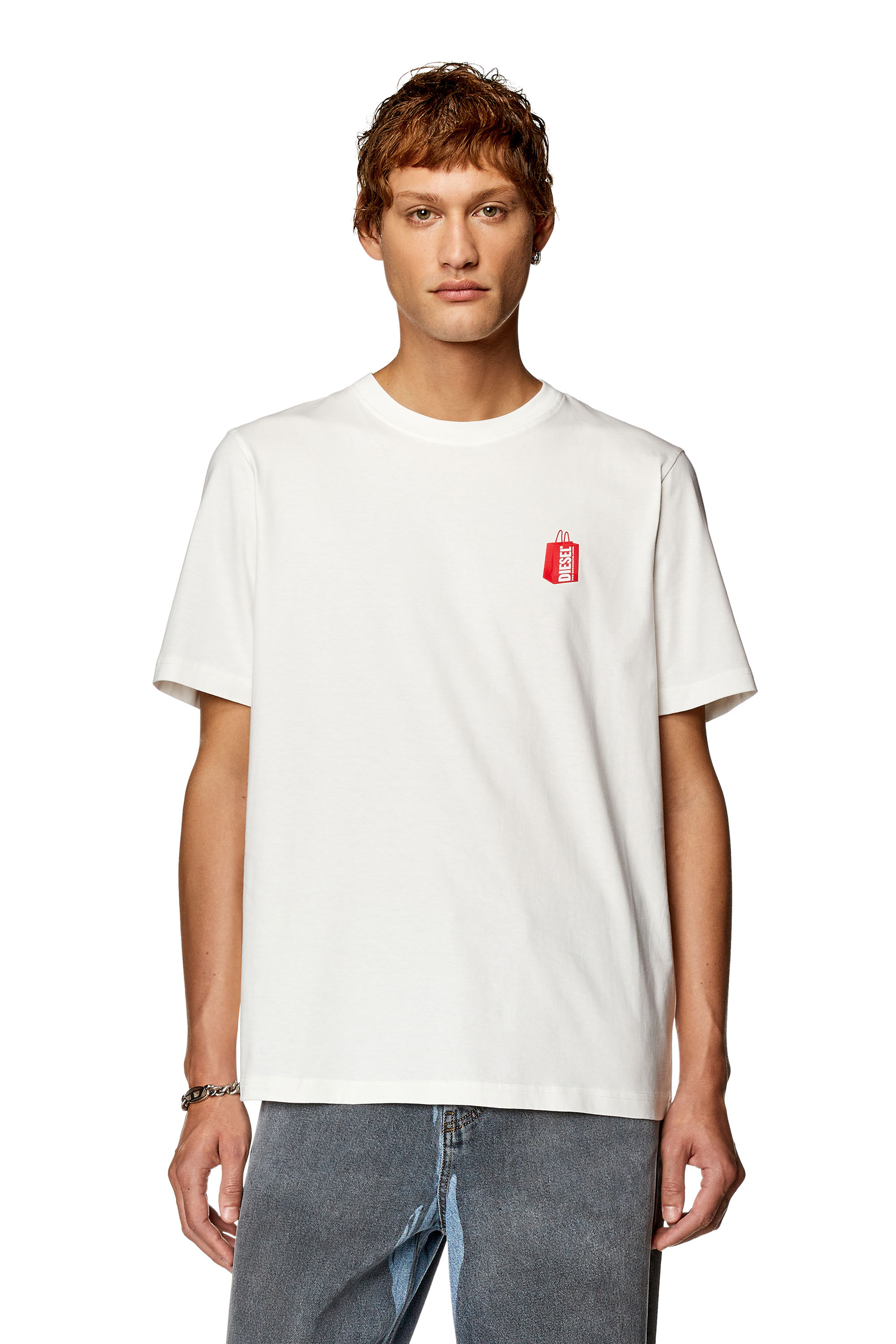 Diesel - T-shirt with Diesel bag print - T-Shirts - Man - White