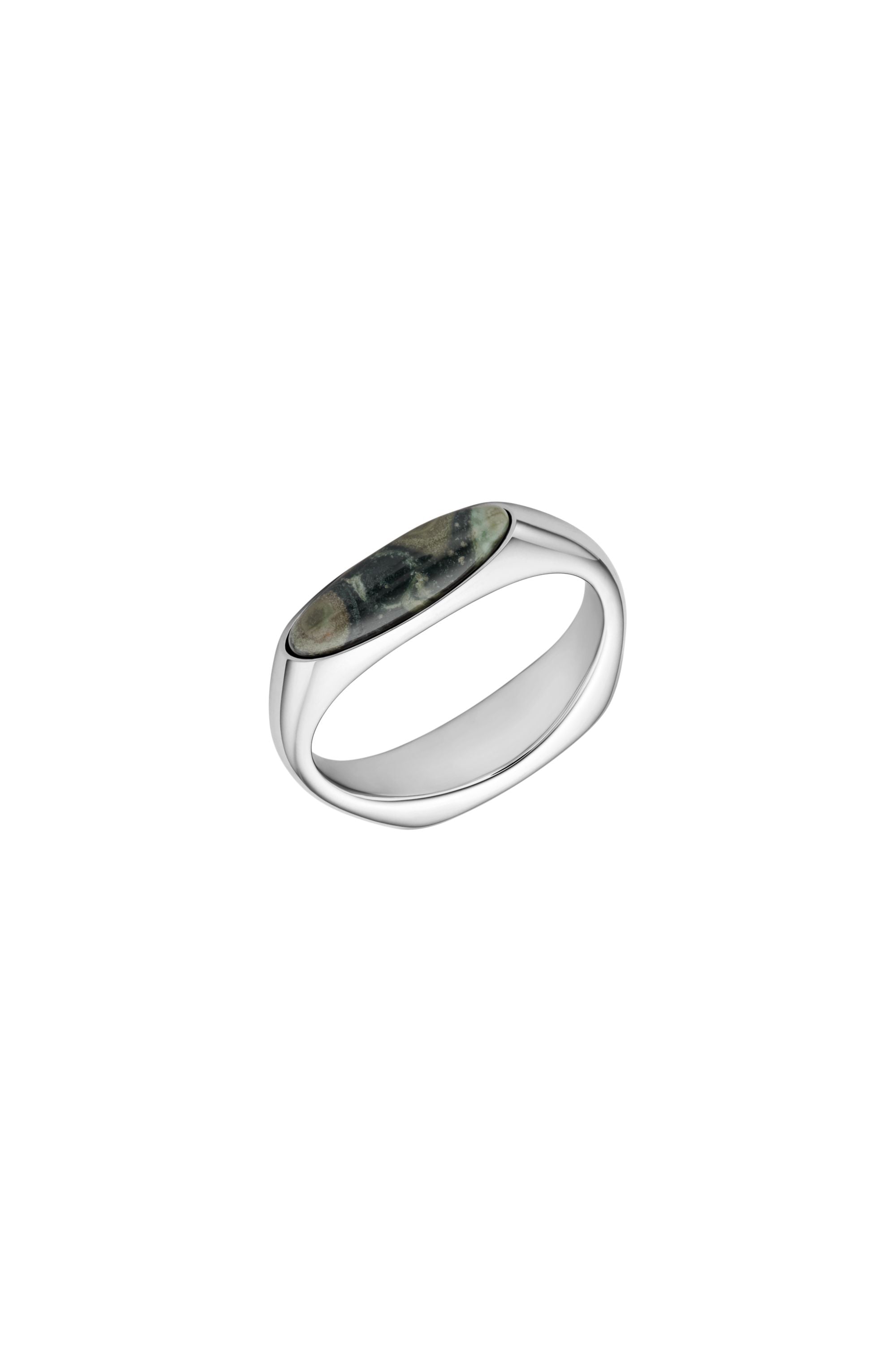 Diesel Unisex Silver - Stainless Steel Signet Ring - Rings Size 6.5