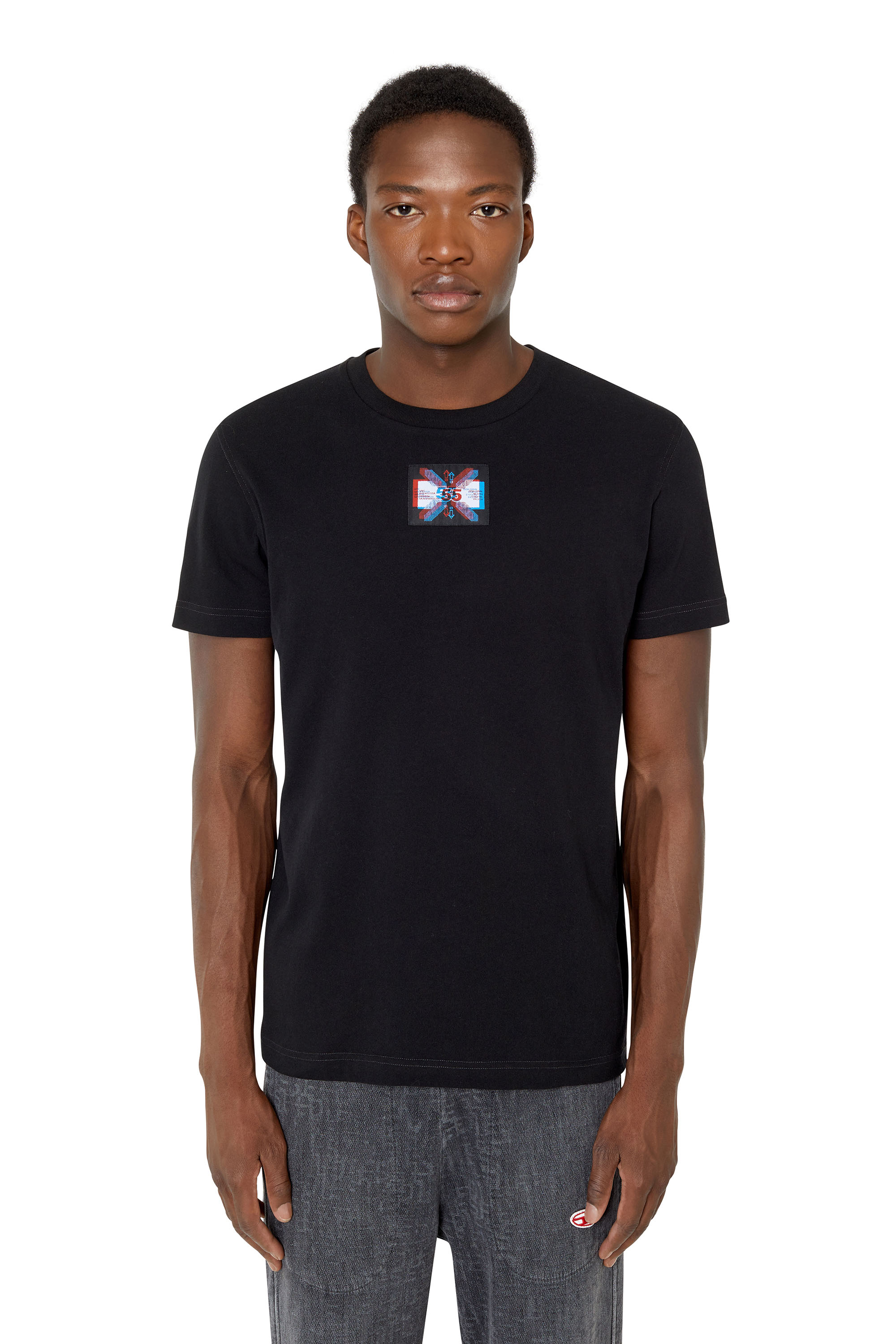 Diesel - T-shirt con applicazione jacquard - T-Shirts - Uomo - Nero