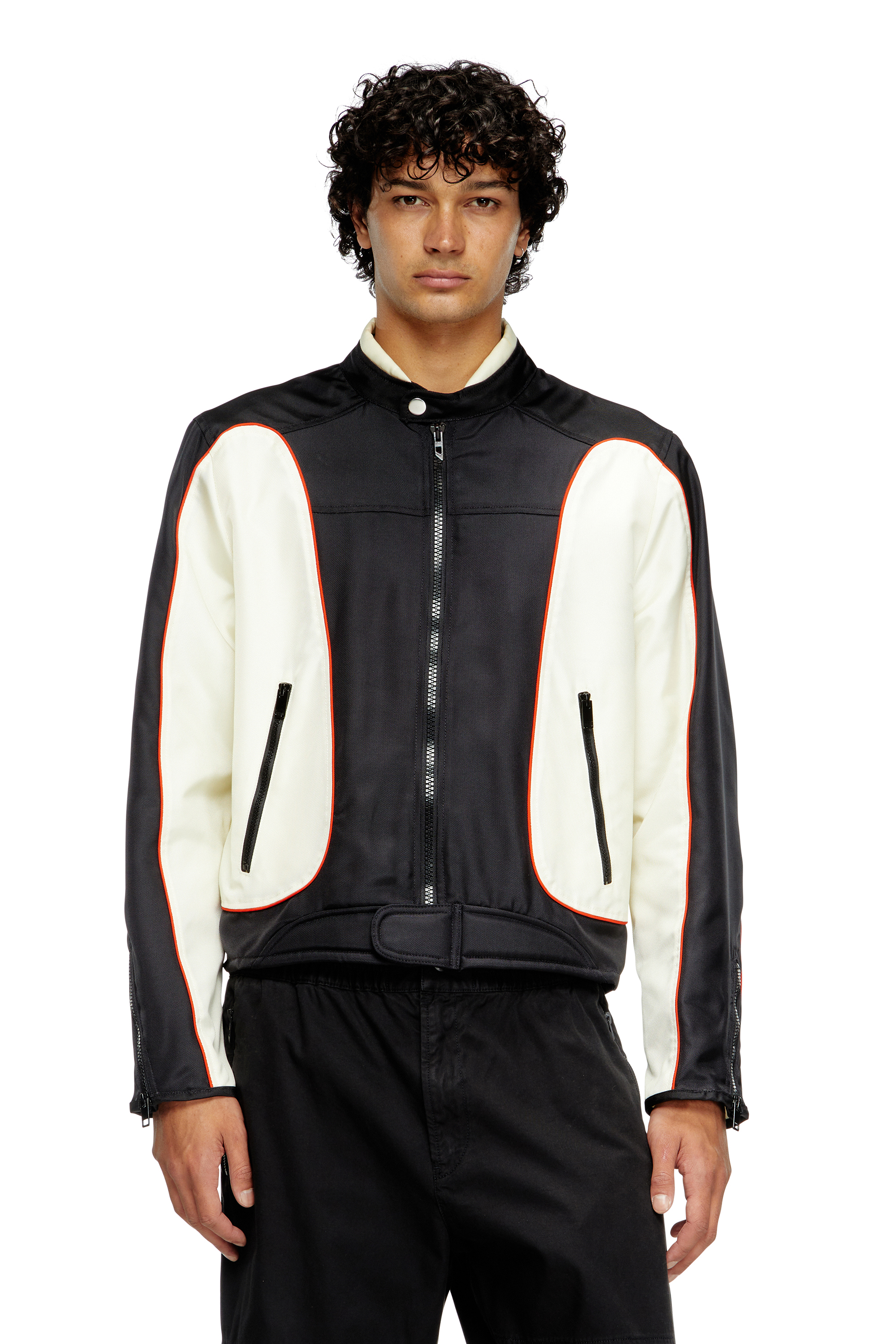 Diesel Homem Multicolor - Colour-Block Biker Jacket With Piping - Jackets - Man Tamanho 52