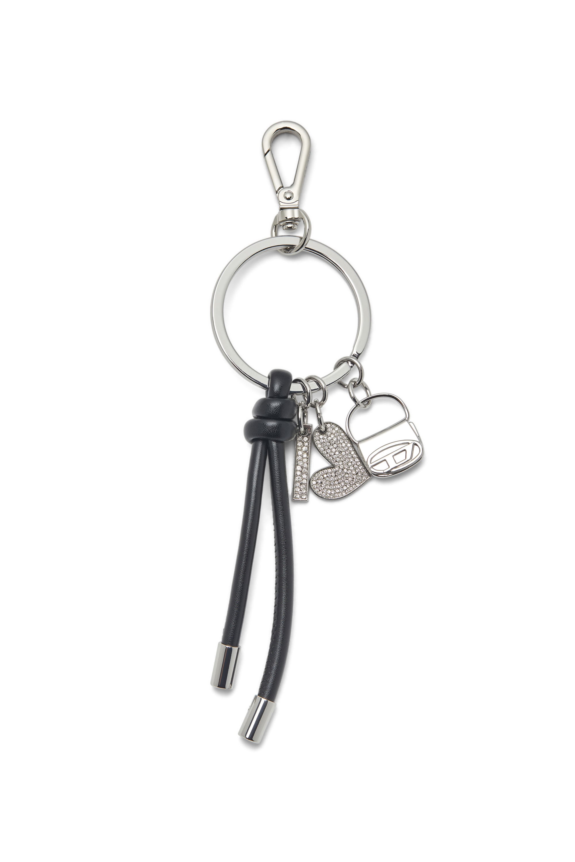 Diesel - Keyring charm with heart and bag pendants - Charms and Keyrings - Woman - Silver