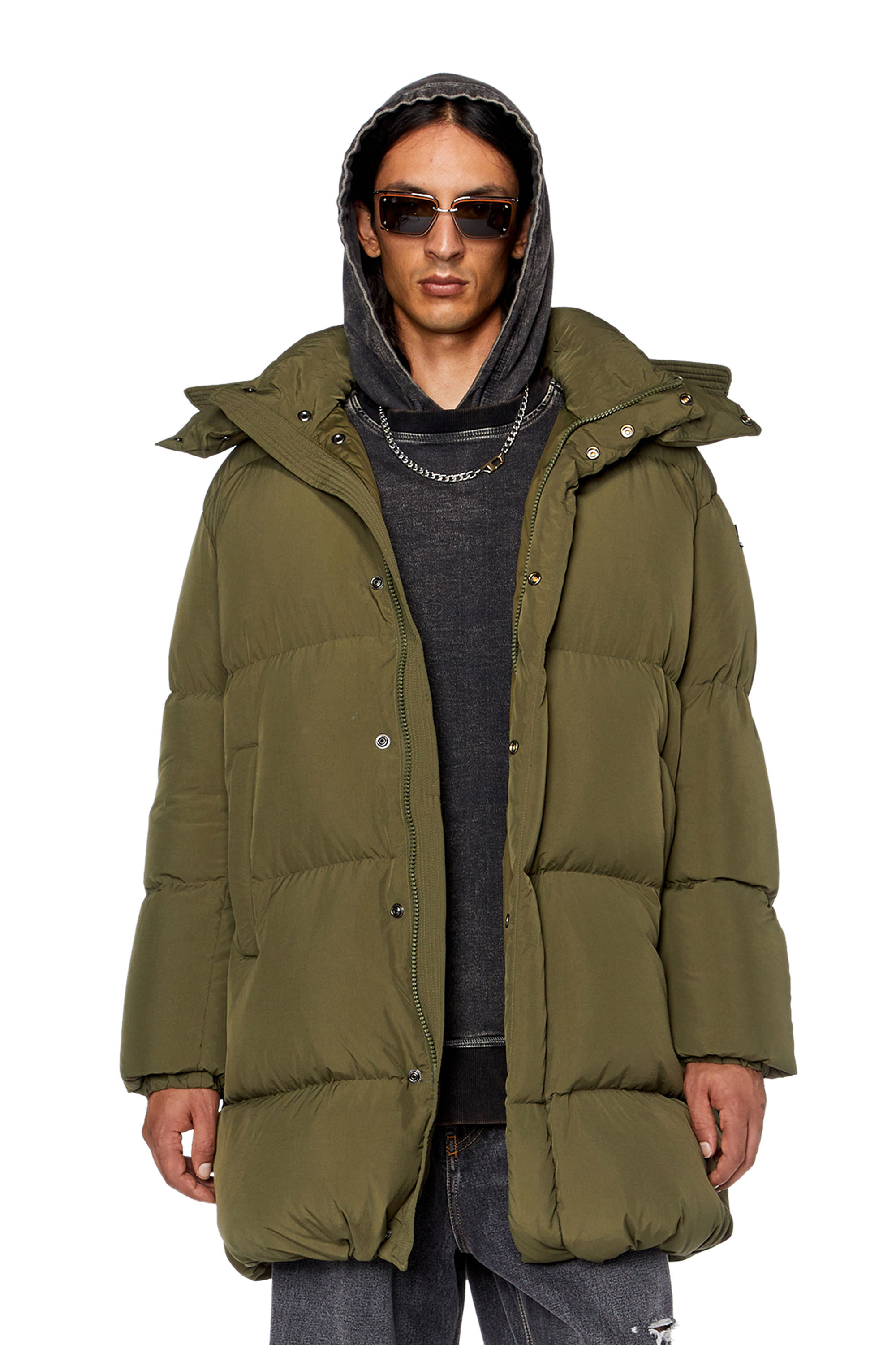 Diesel - Down coat with Viral Off treatment - Winter Jackets - Man - Green