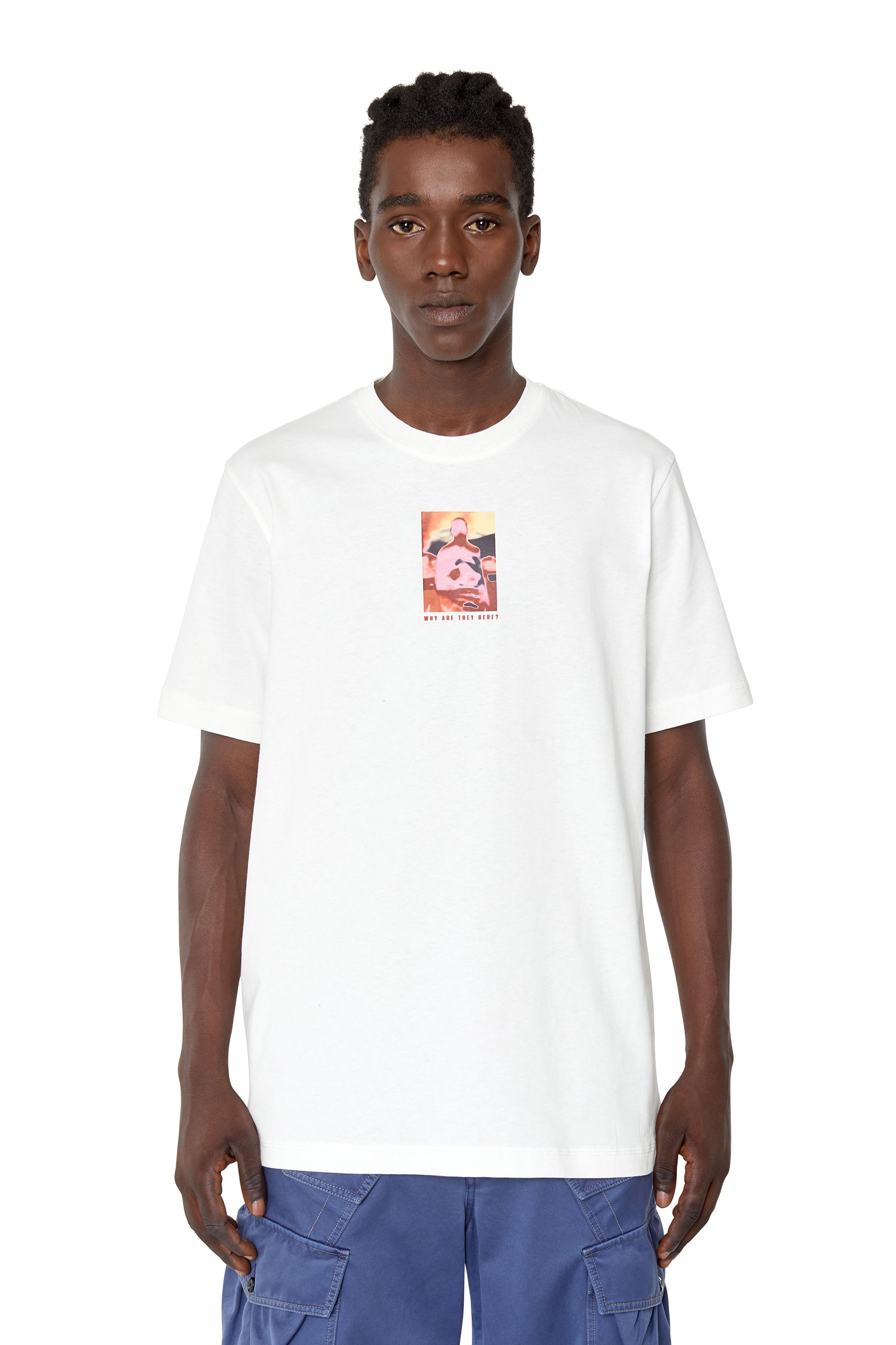 Diesel - T-shirt con stampa di una termoscansione - T-Shirts - Uomo - Bianco
