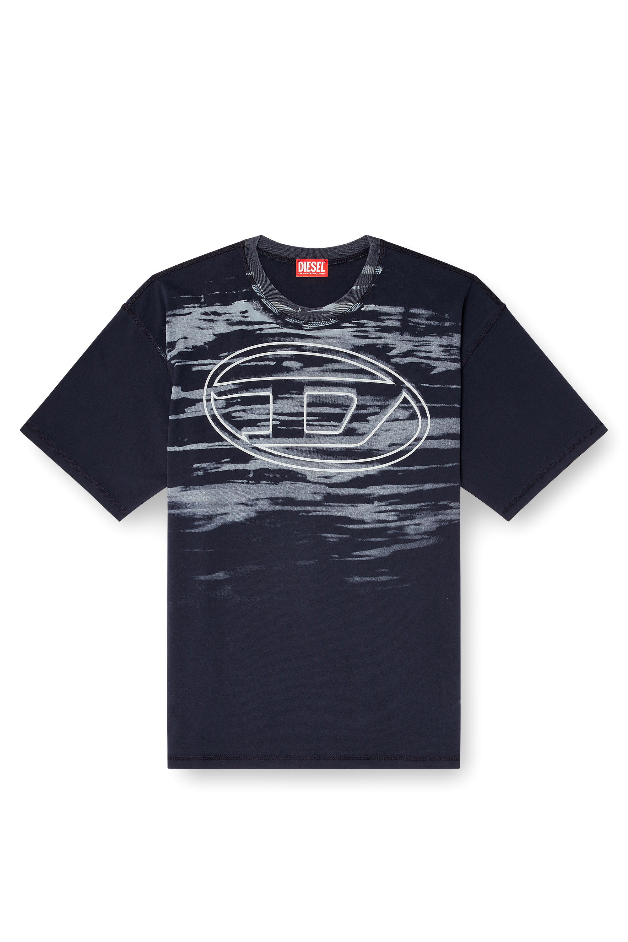 Diesel - T-BOXT-T5, Man's Cotton T-shirt with Oval D print in Dark Blue - 3