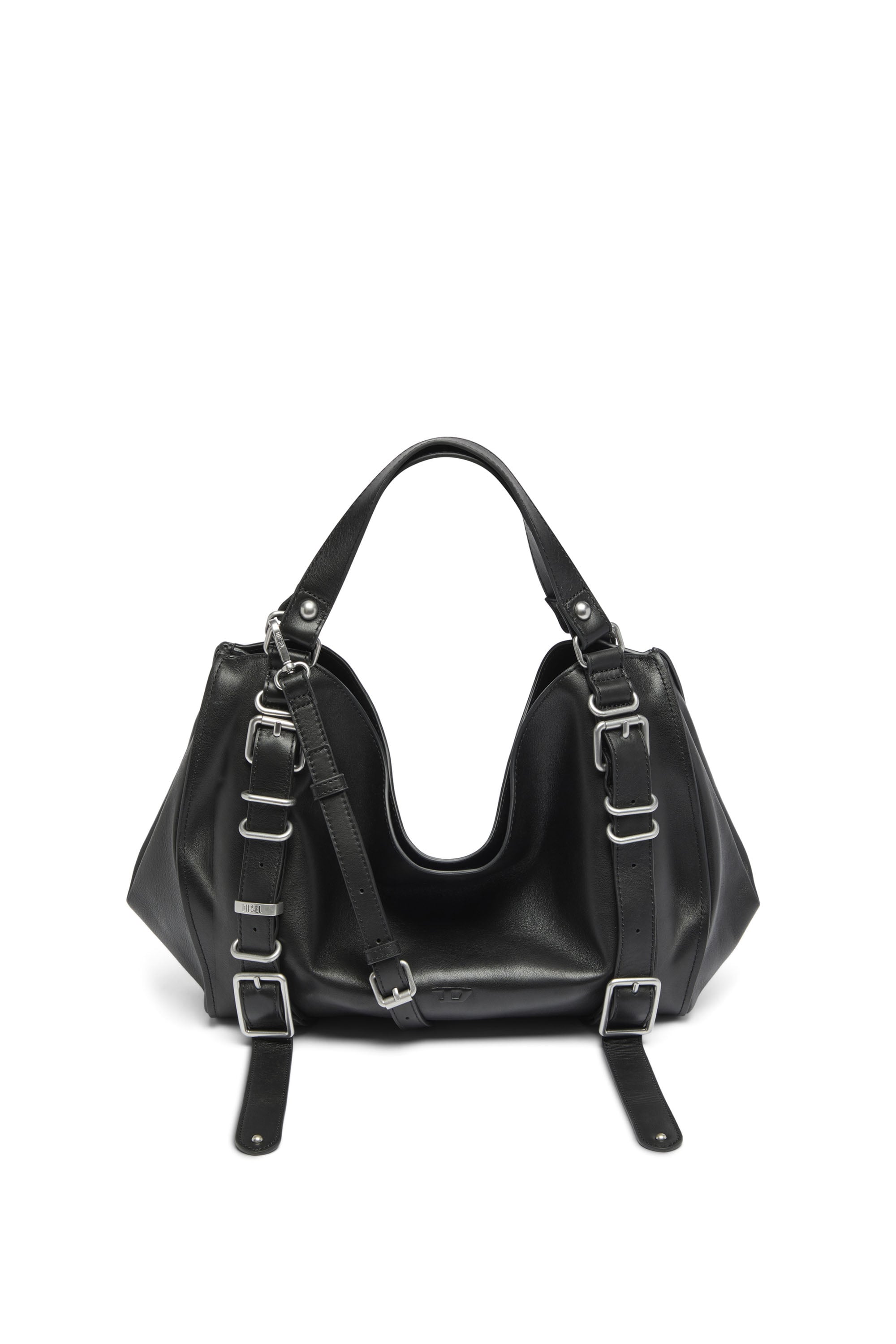 Diesel - D-One-Medium top-handle bag in treated leather - Handbags - Unisex - Black