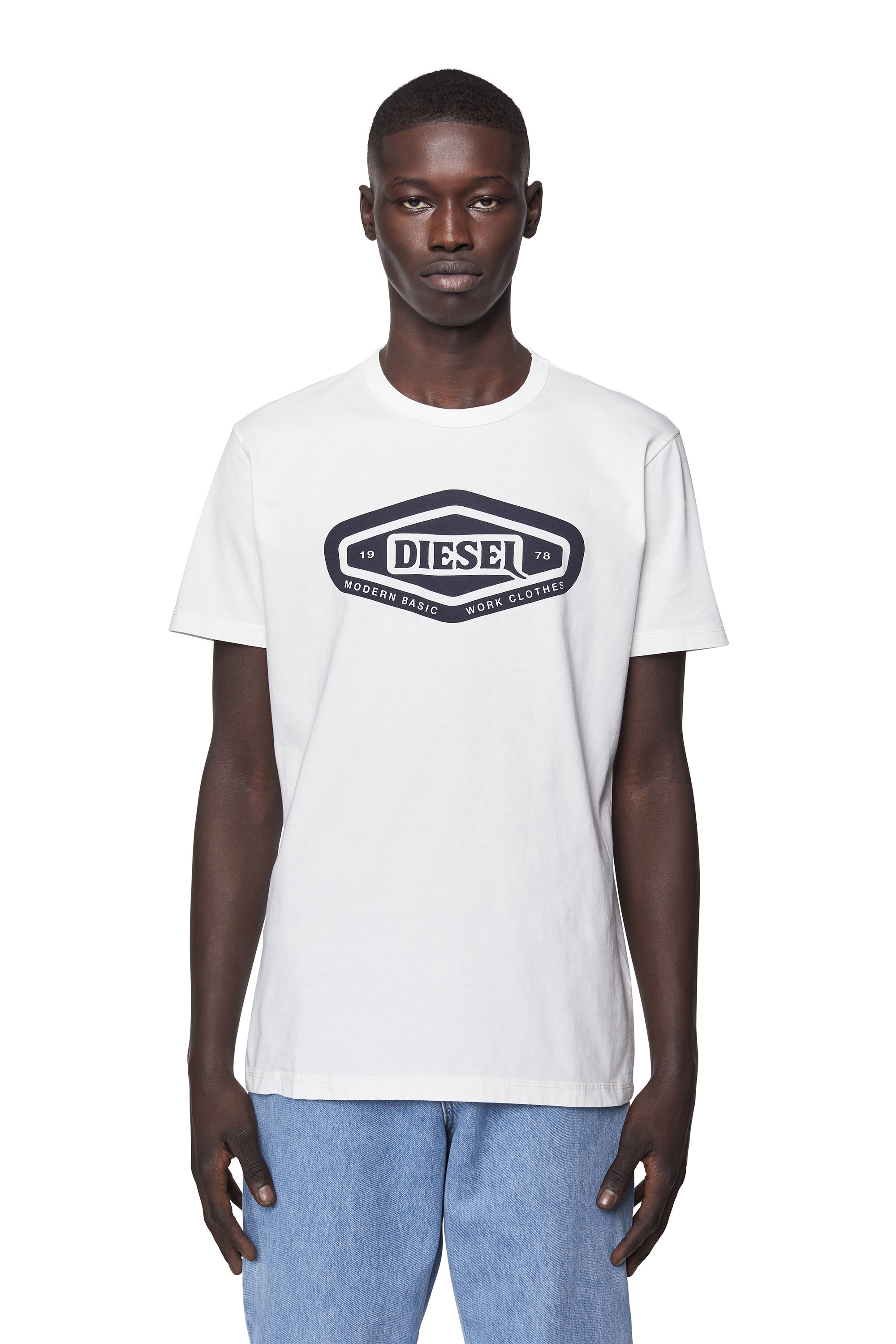Diesel - T-shirt con logo stampato - T-Shirts - Uomo - Bianco