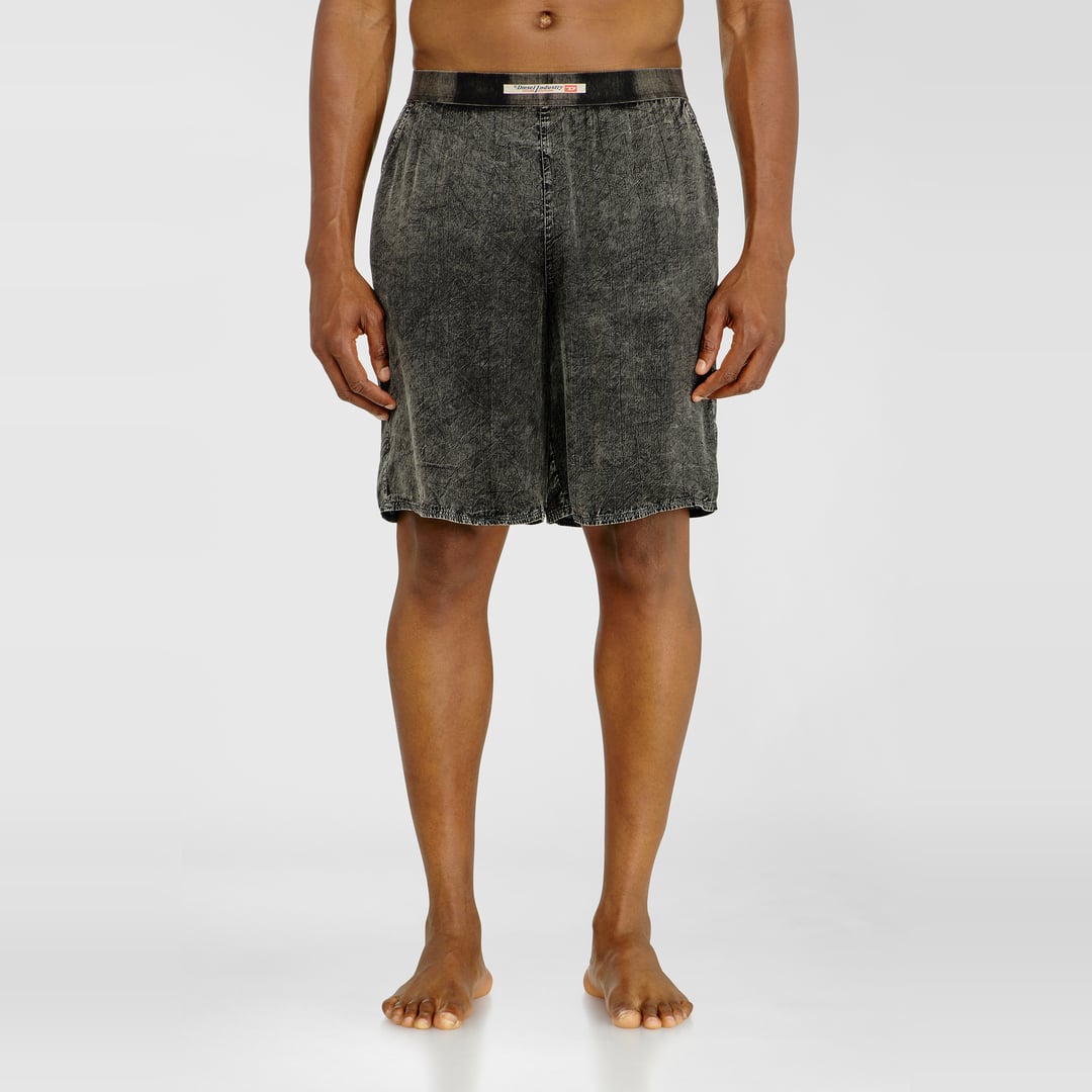 Diesel - Short pants in treated fluid viscose - Pants - Man - Grey