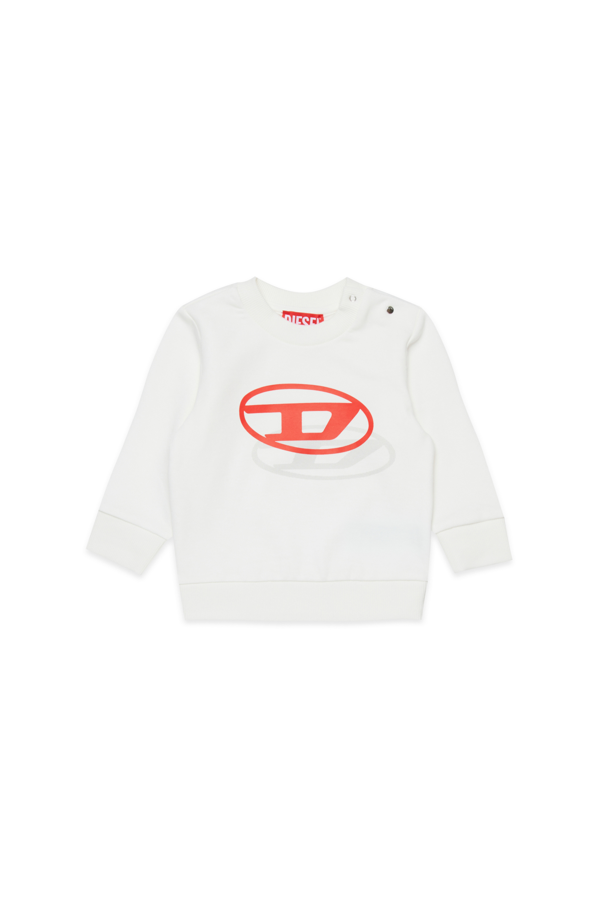 Diesel Boys White - Sweatshirt With Shadow Oval D Print - Sweaters - Man Size 18-24 Kids