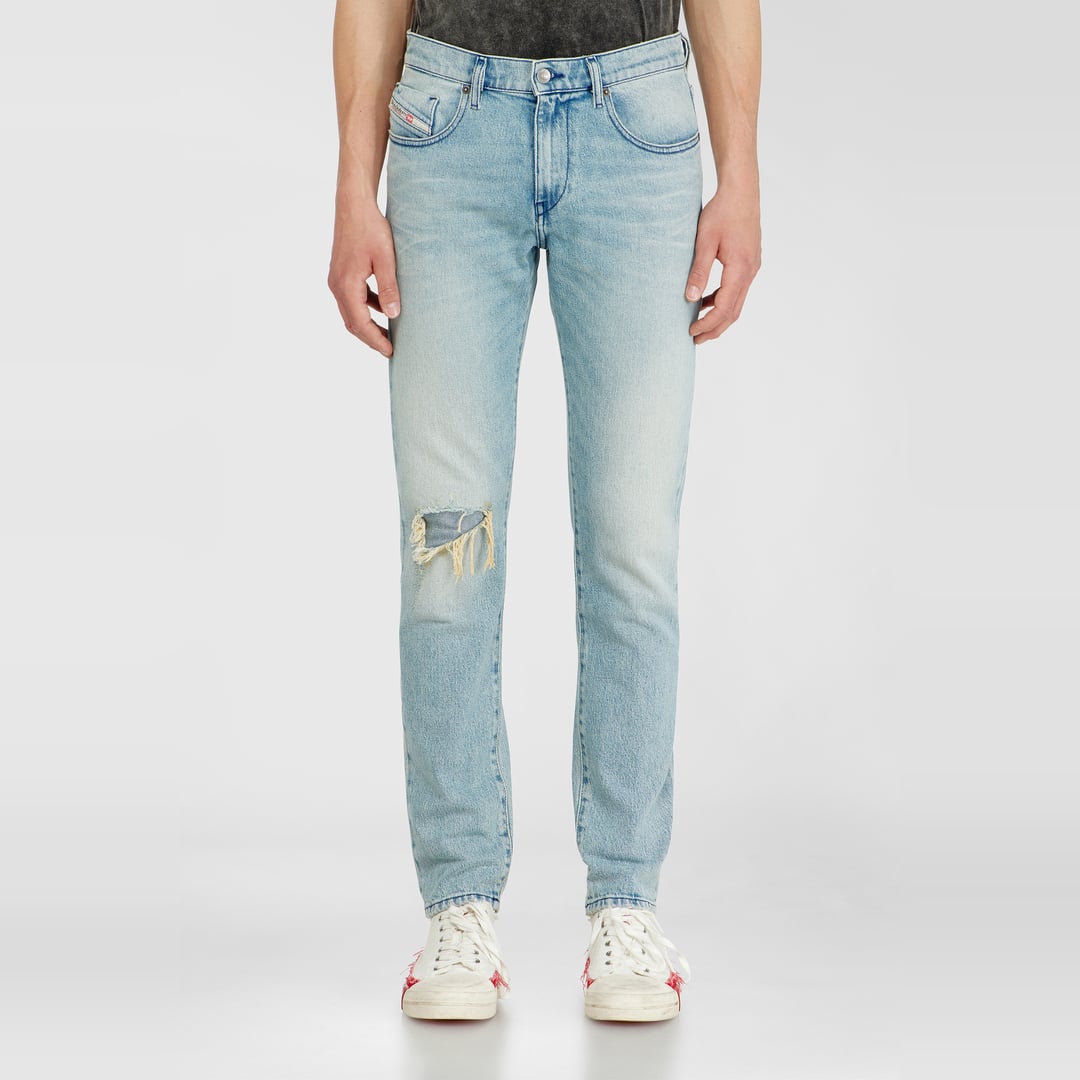 Diesel Slim Jeans Regular Waist 2019 D-Strukt, Light blue, Zip fly