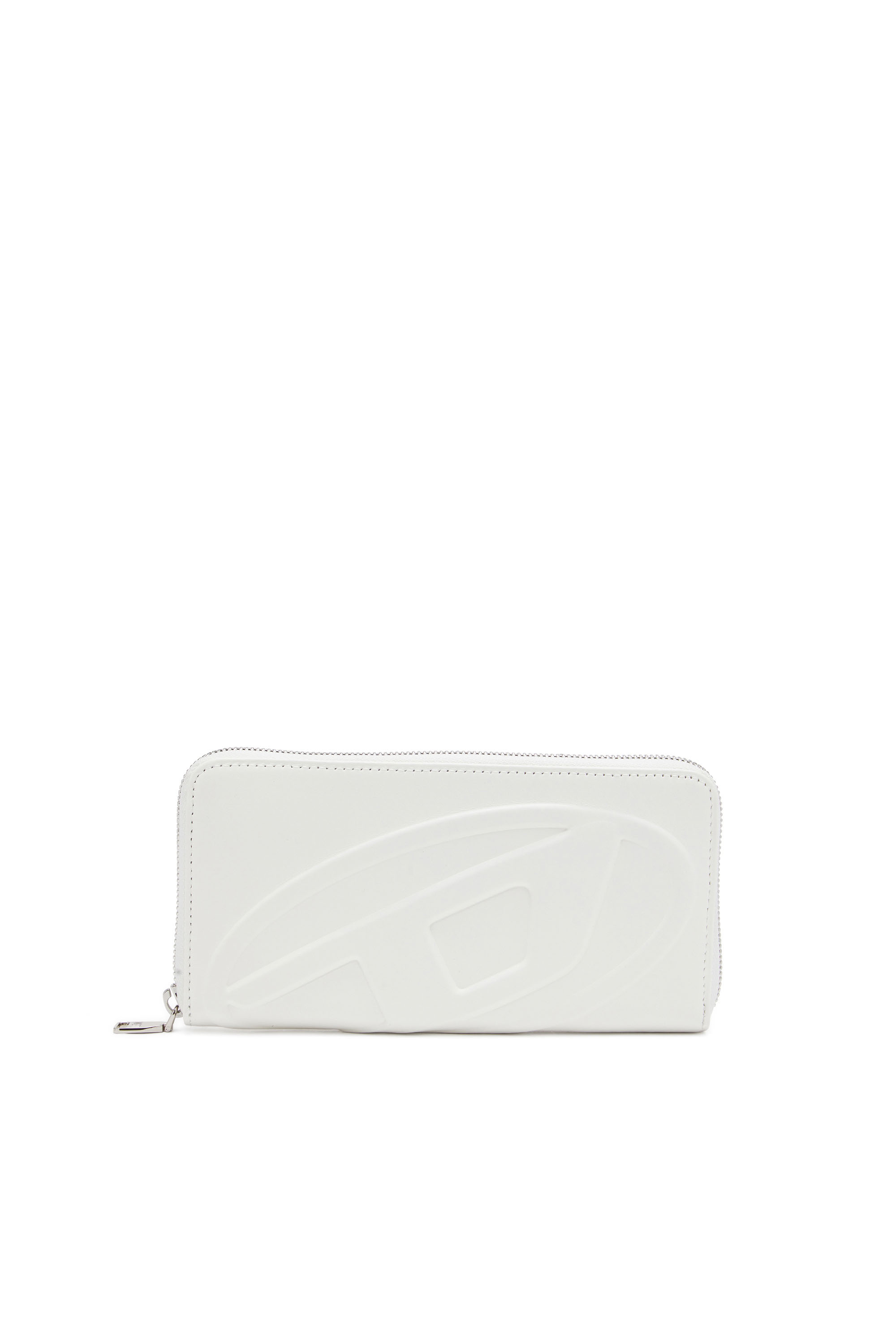 Diesel - Long portefeuille zippé avec logo embossé - Portefeuilles Zippés - Femme - Blanc