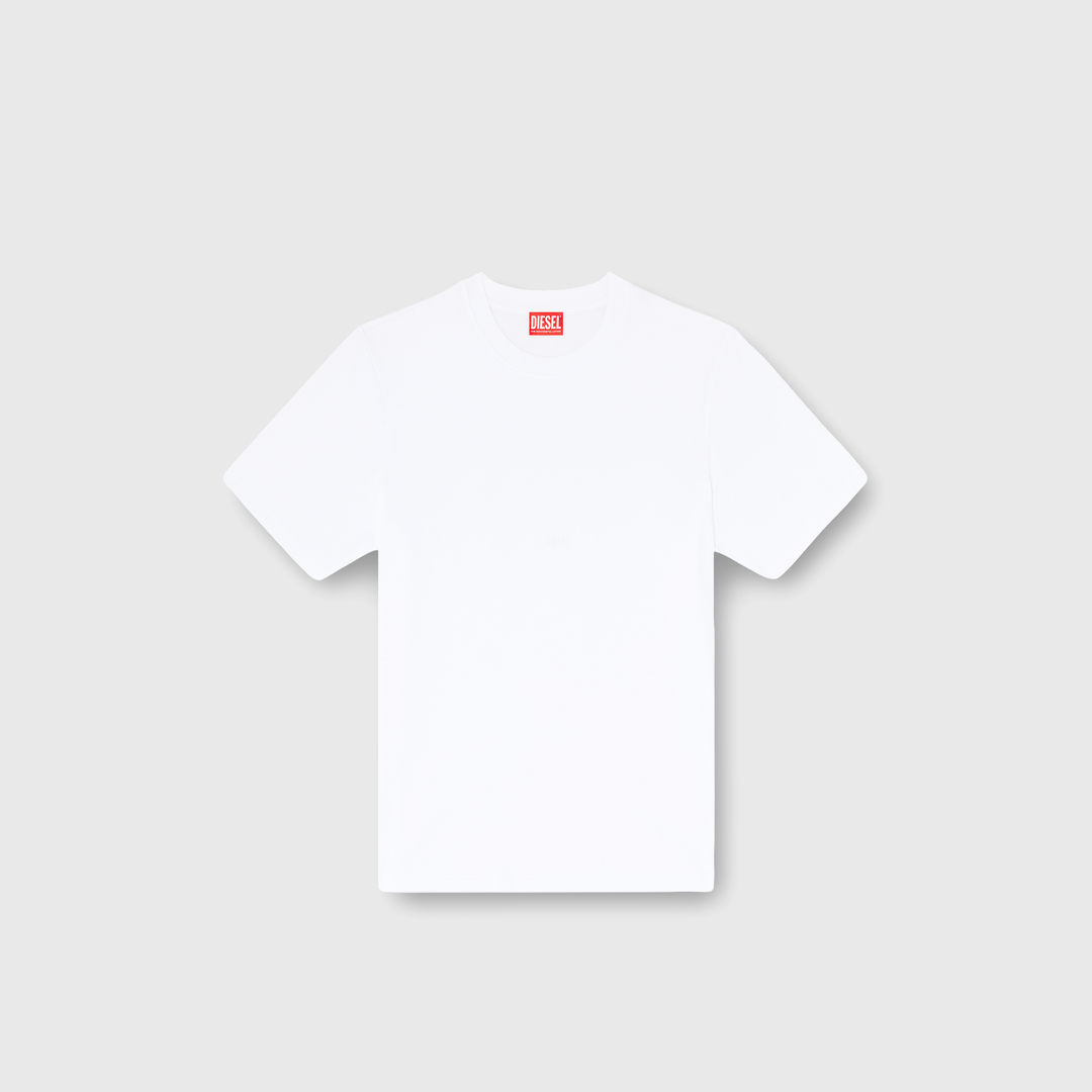 Diesel - T-shirt en interlock de coton avec logo brodé - T-Shirts - Homme - Blanc