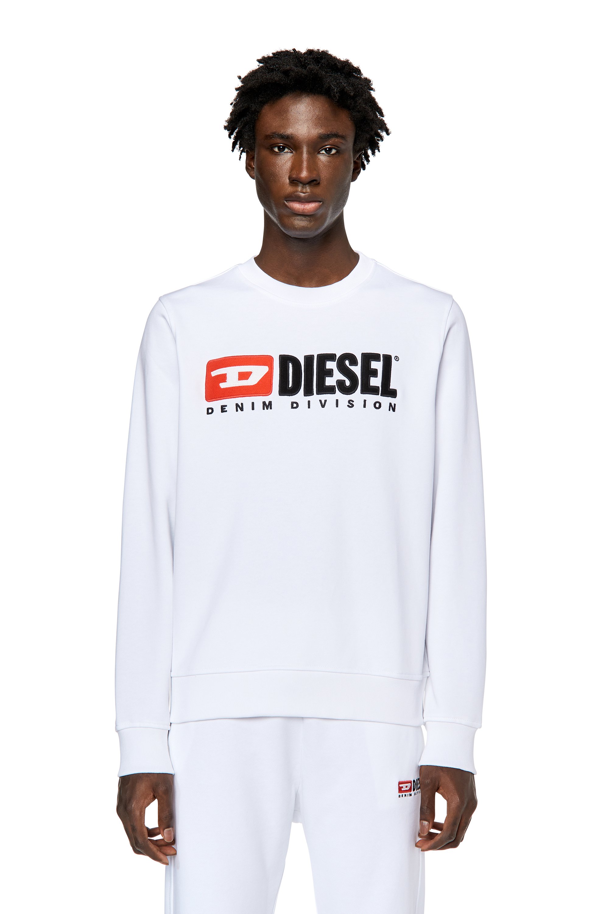 Diesel - Felpa con logo applicato - Felpe - Uomo - Bianco