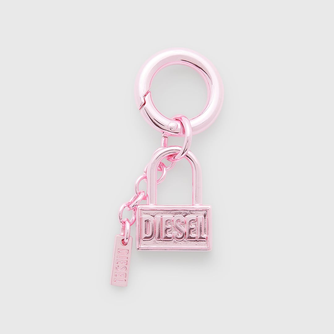Diesel - Metal keyring charm with padlock design - Charms and Keyrings - Unisex - Pink