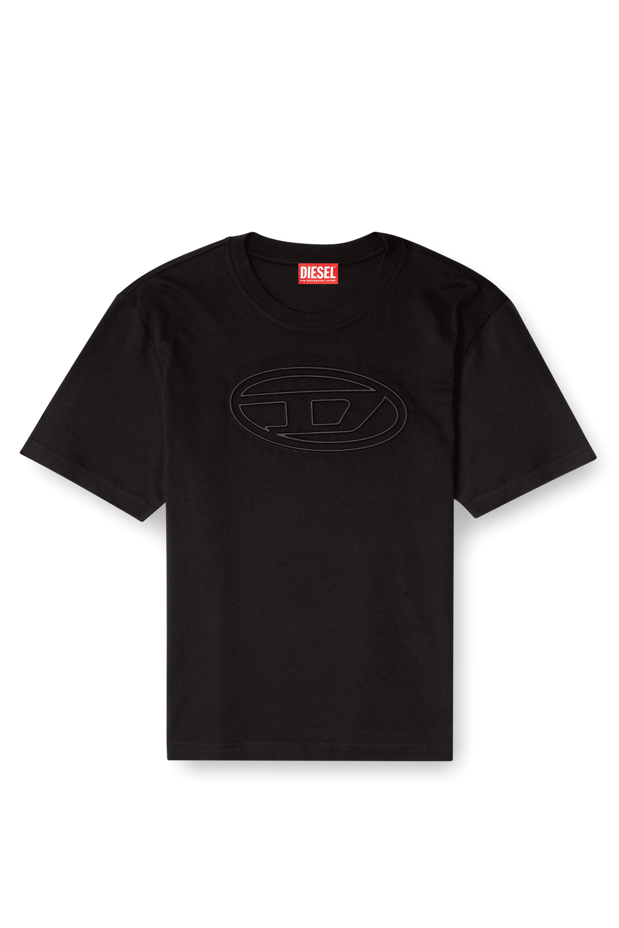 Diesel 't-boxt-od' Black Crewneck T-shirt With D Logo On The Front In Tobedefined
