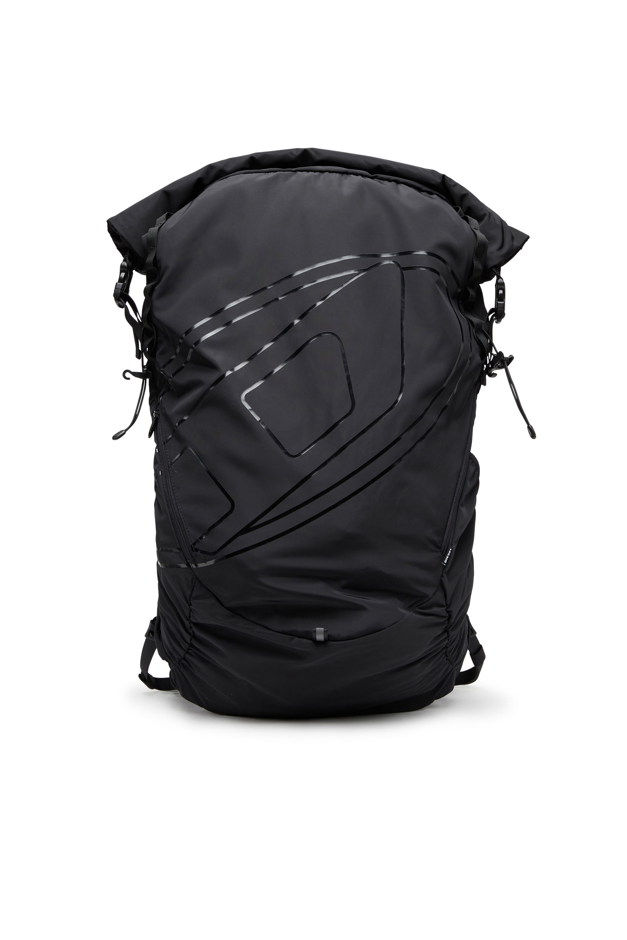 Diesel - Drape Backpack - Sac à dos roll-top en nylon - Sacs à dos - Homme - Noir