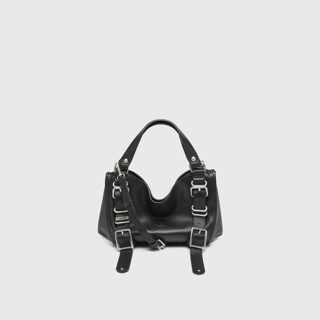 Diesel - D-One-Small top-handle bag in treated leather - Handbags - Woman - Black