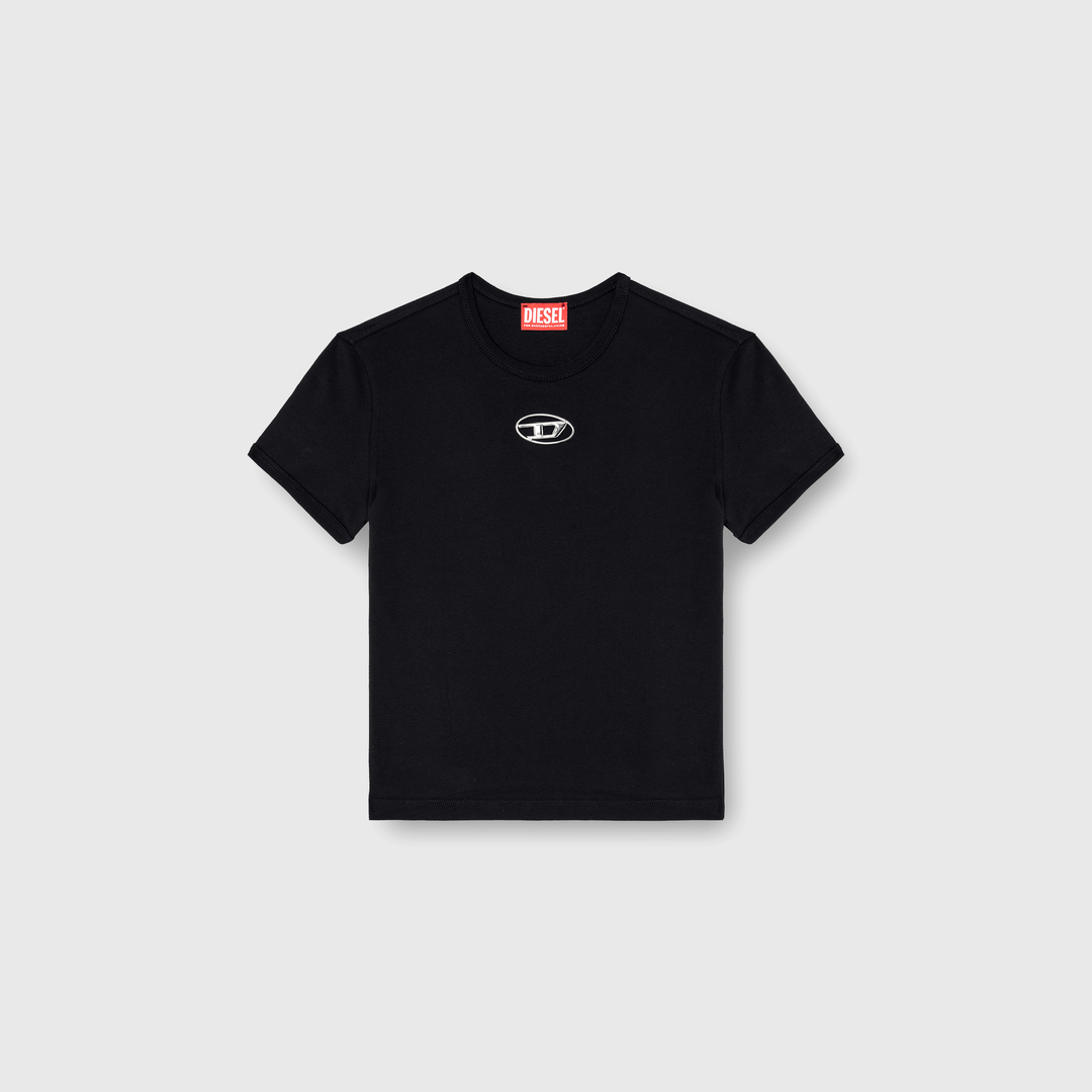 Diesel - Slim fit T-shirt with cut-out Oval D - T-Shirts - Woman - Black
