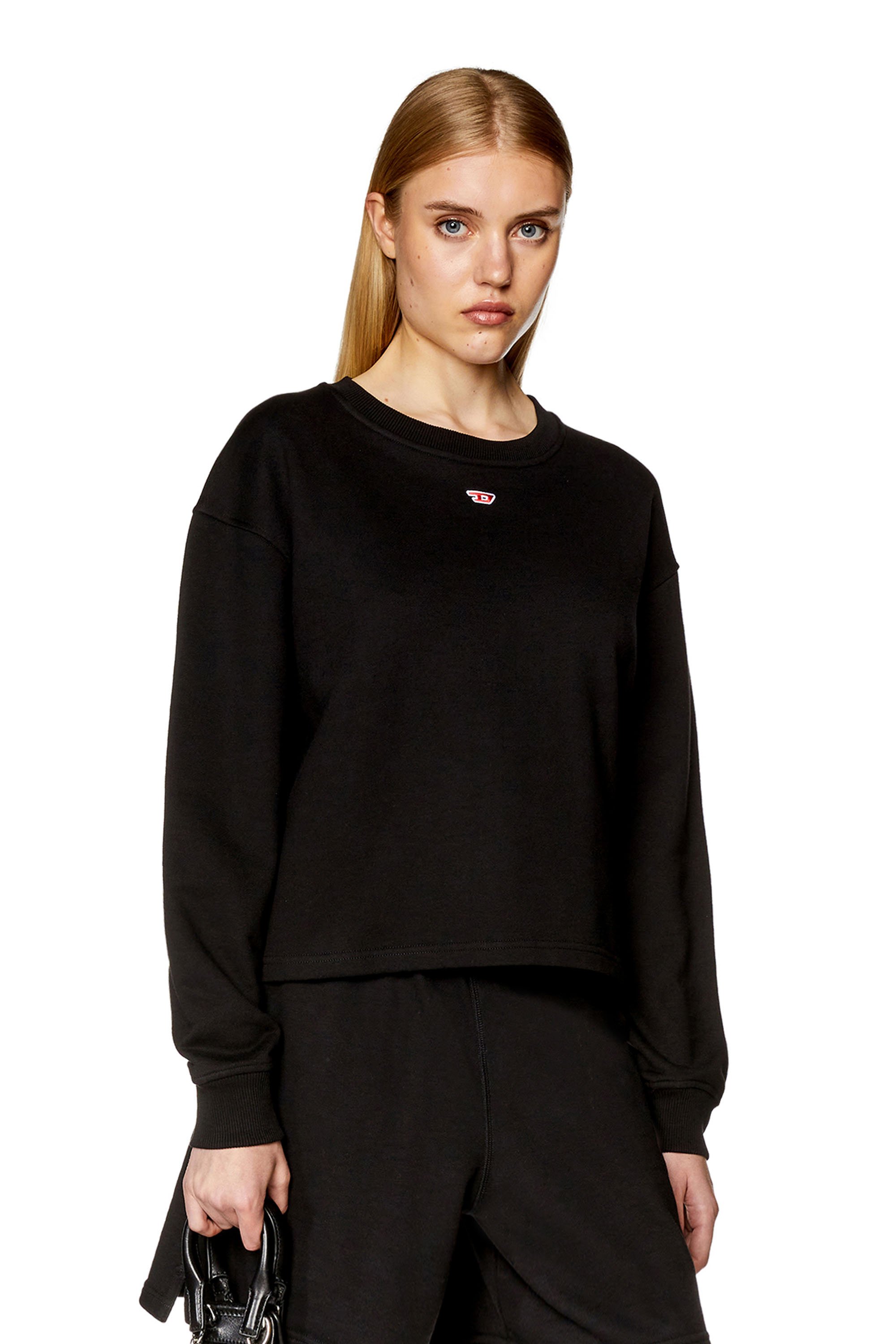 Diesel - Oversized sweatshirt with D patch - Sweaters - Woman - Black
