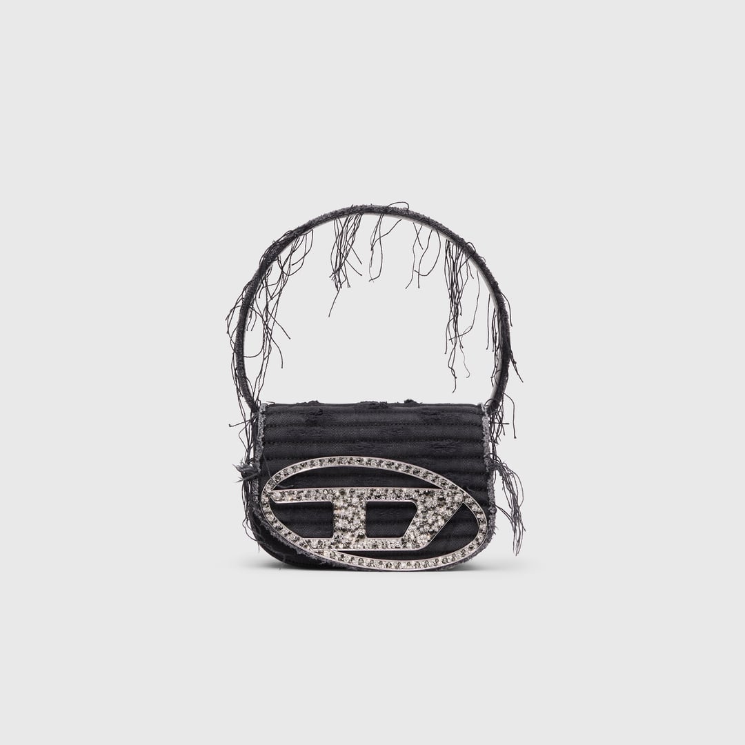 Diesel - 1DR-Iconic shoulder bag in canvas and leather - Shoulder Bags - Woman - Black