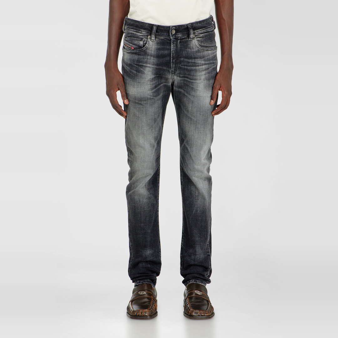 Diesel Jeans Skinny Taille Basse 1979 Sleenker, Noir/Gris foncé, Fermeture zippée