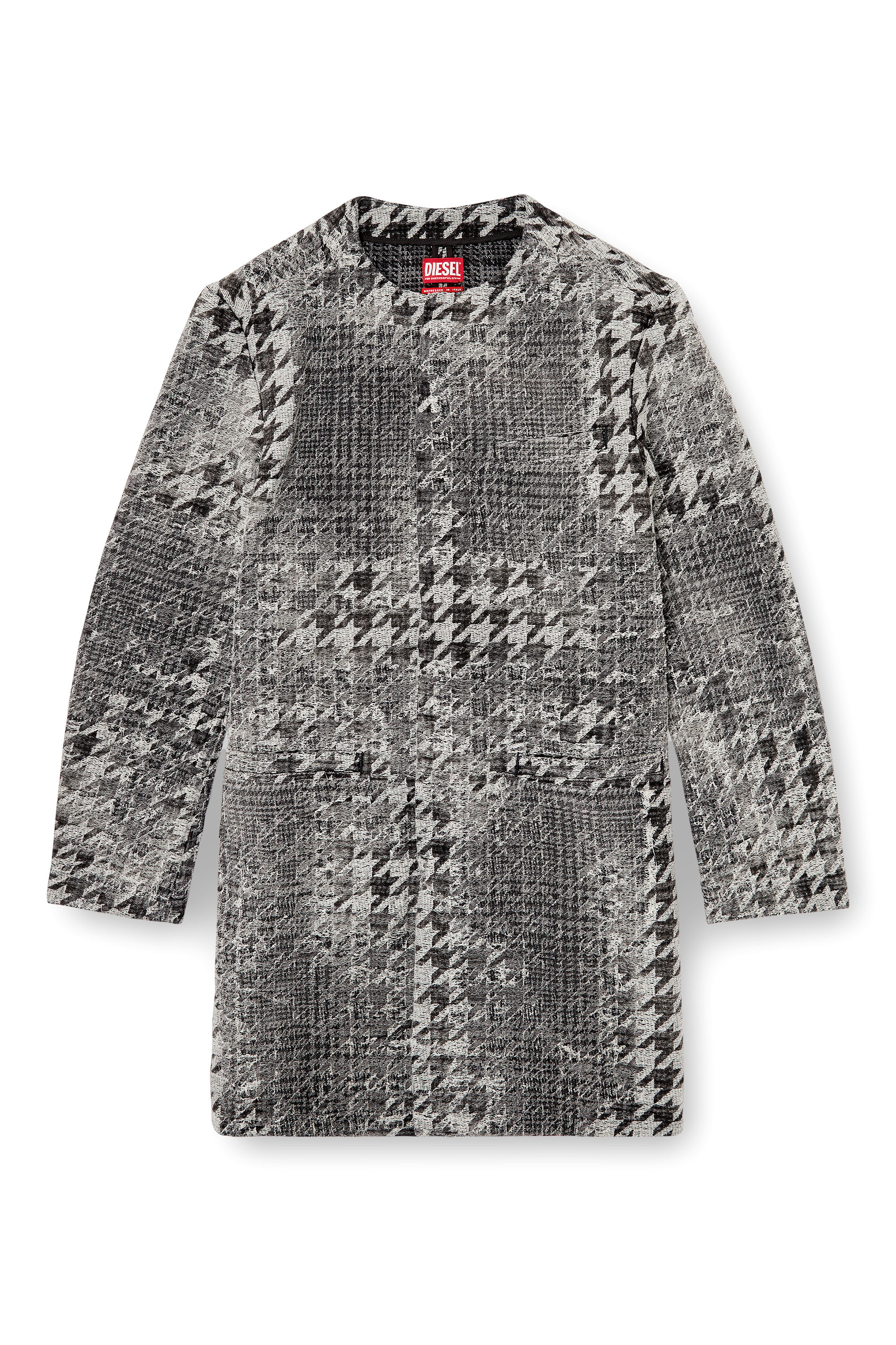 Diesel - D-LOT-FSH, Unisex's Coat in Prince of Wales jacquard denim in Black/White - 3