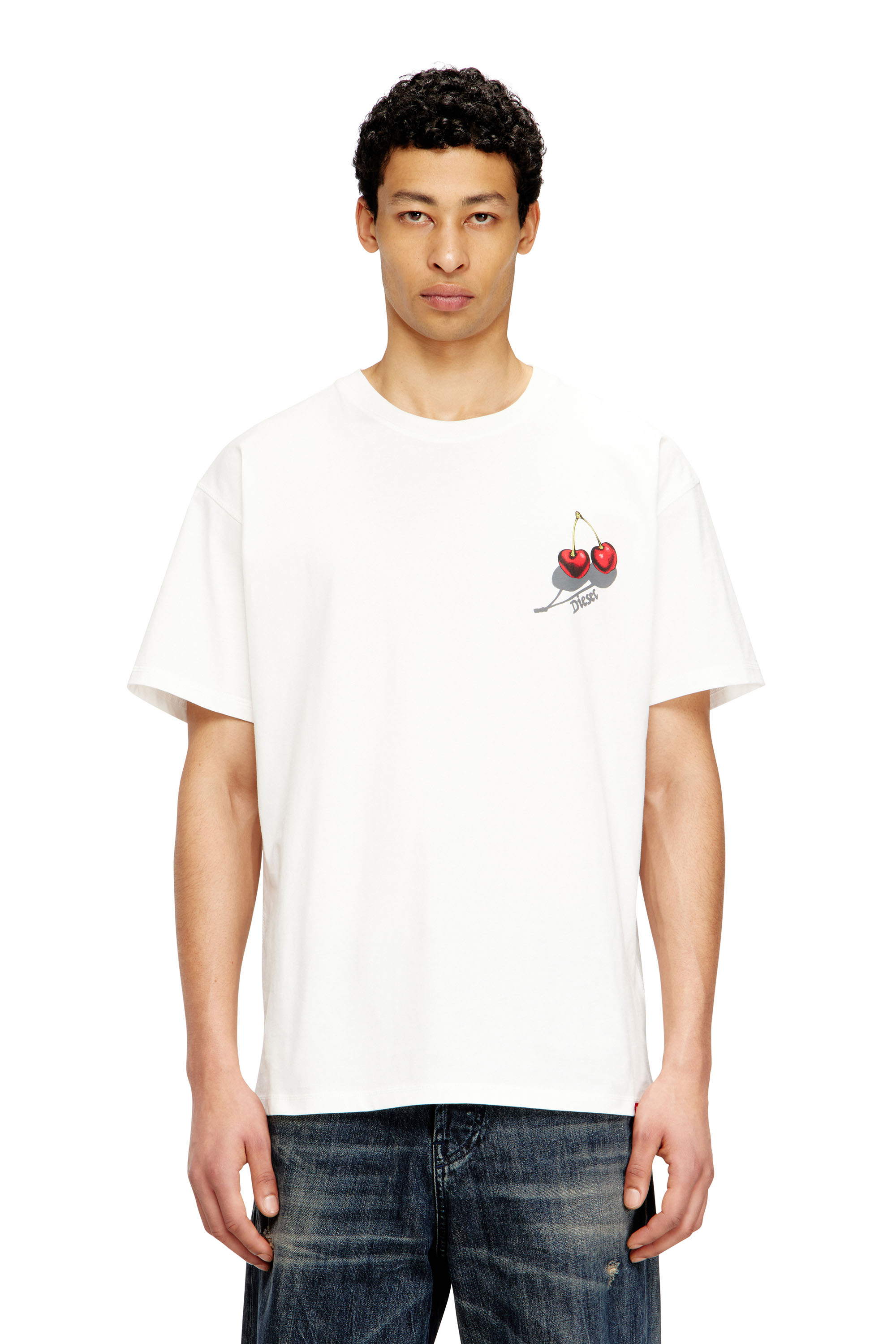 Diesel - Cotton T-shirt with cherry graphic - T-Shirts - Unisex - White