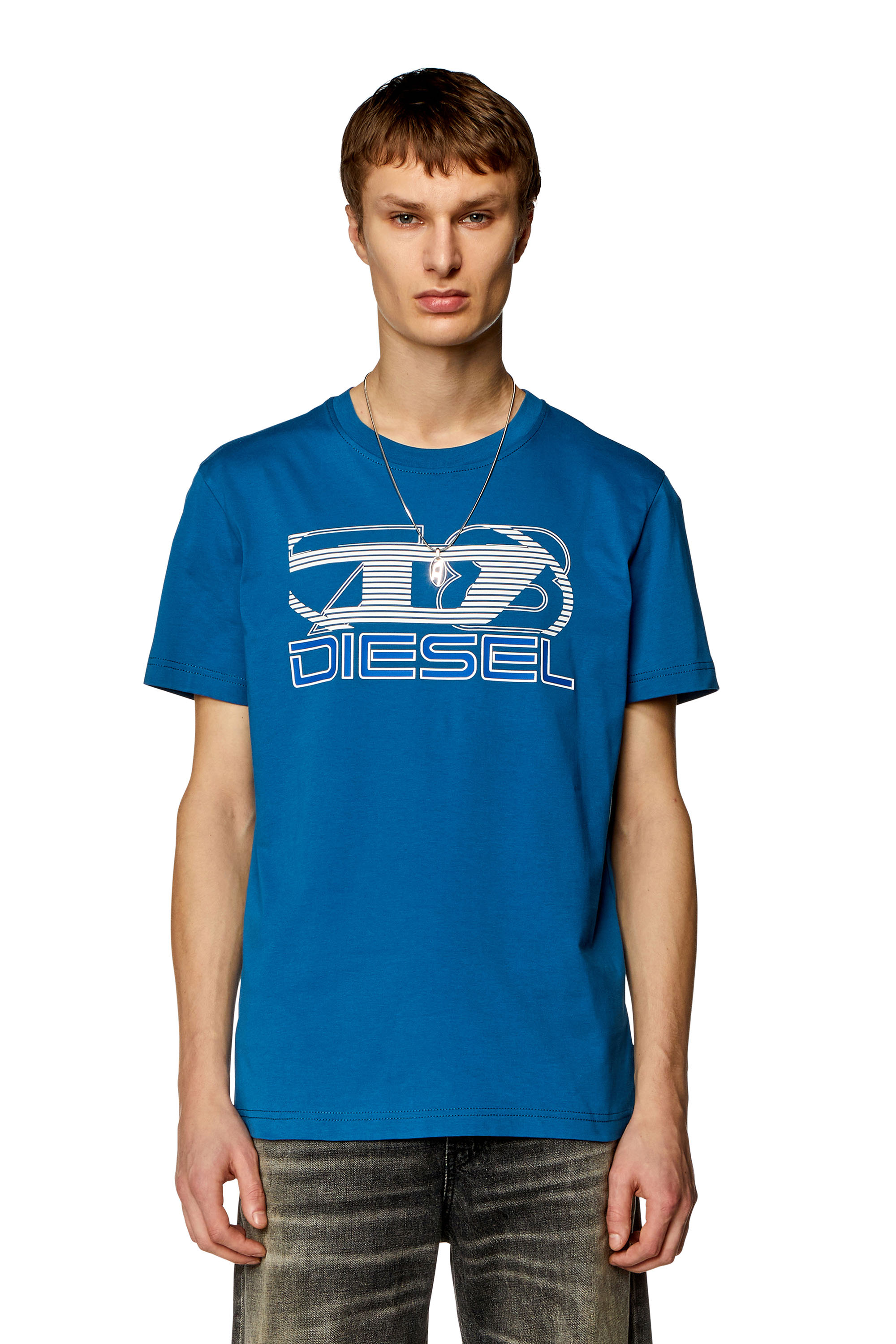 Diesel - T-Shirt mit Oval D 78-Print - T-Shirts - Herren - Blau