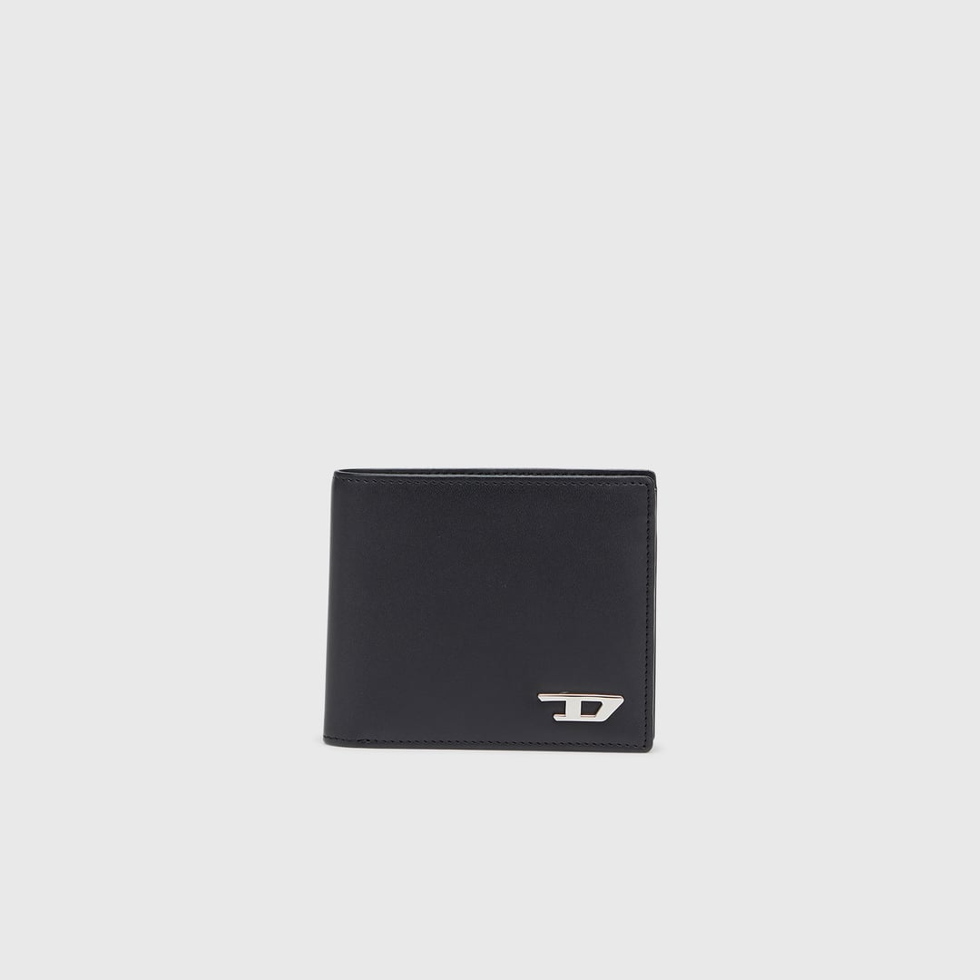Diesel - Bi-fold wallet in leather with coin pocket - Small Wallets - Man - Black