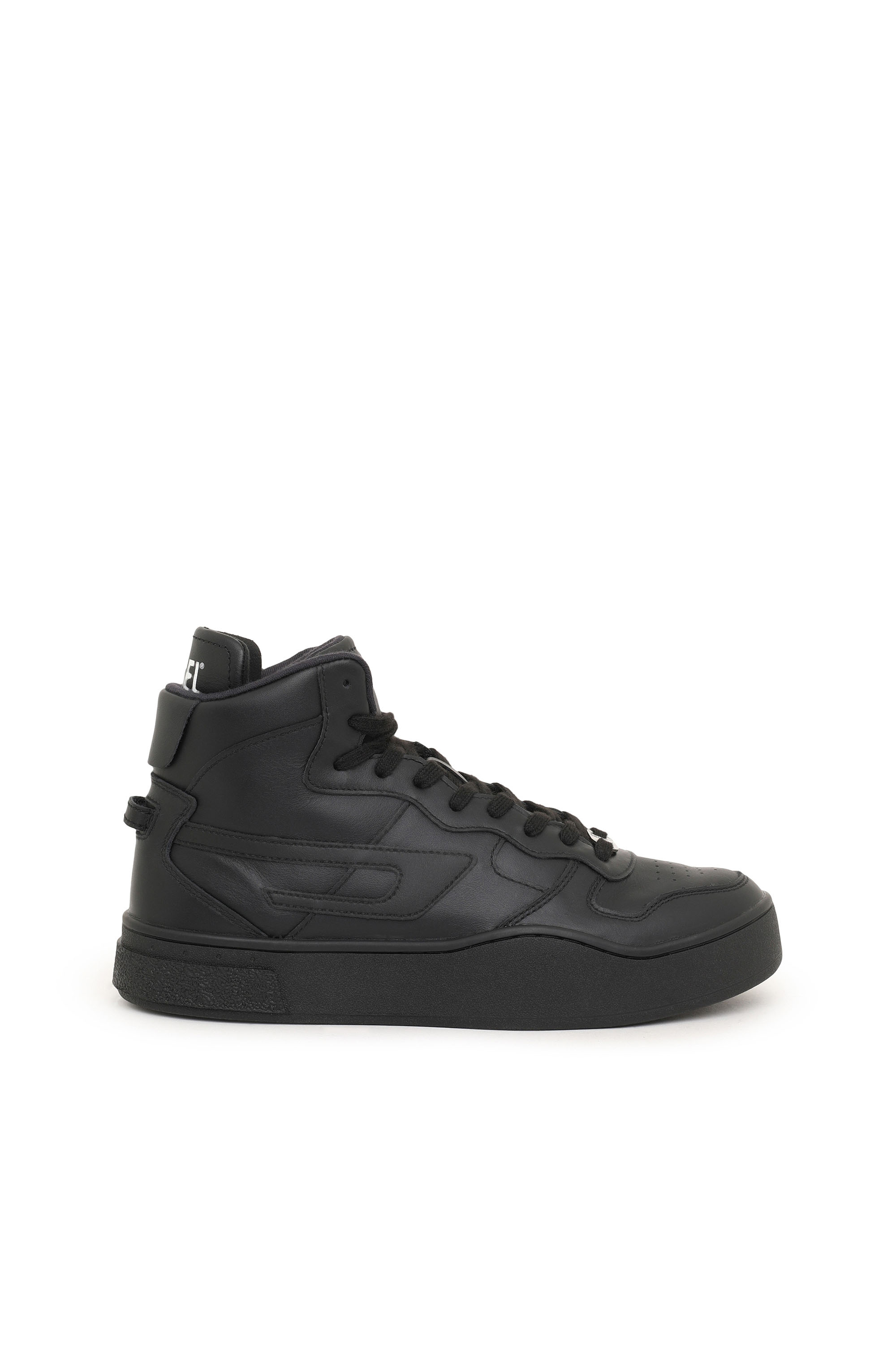 DIESEL LEATHER HIGH-TOP trainers WITH D LOGO