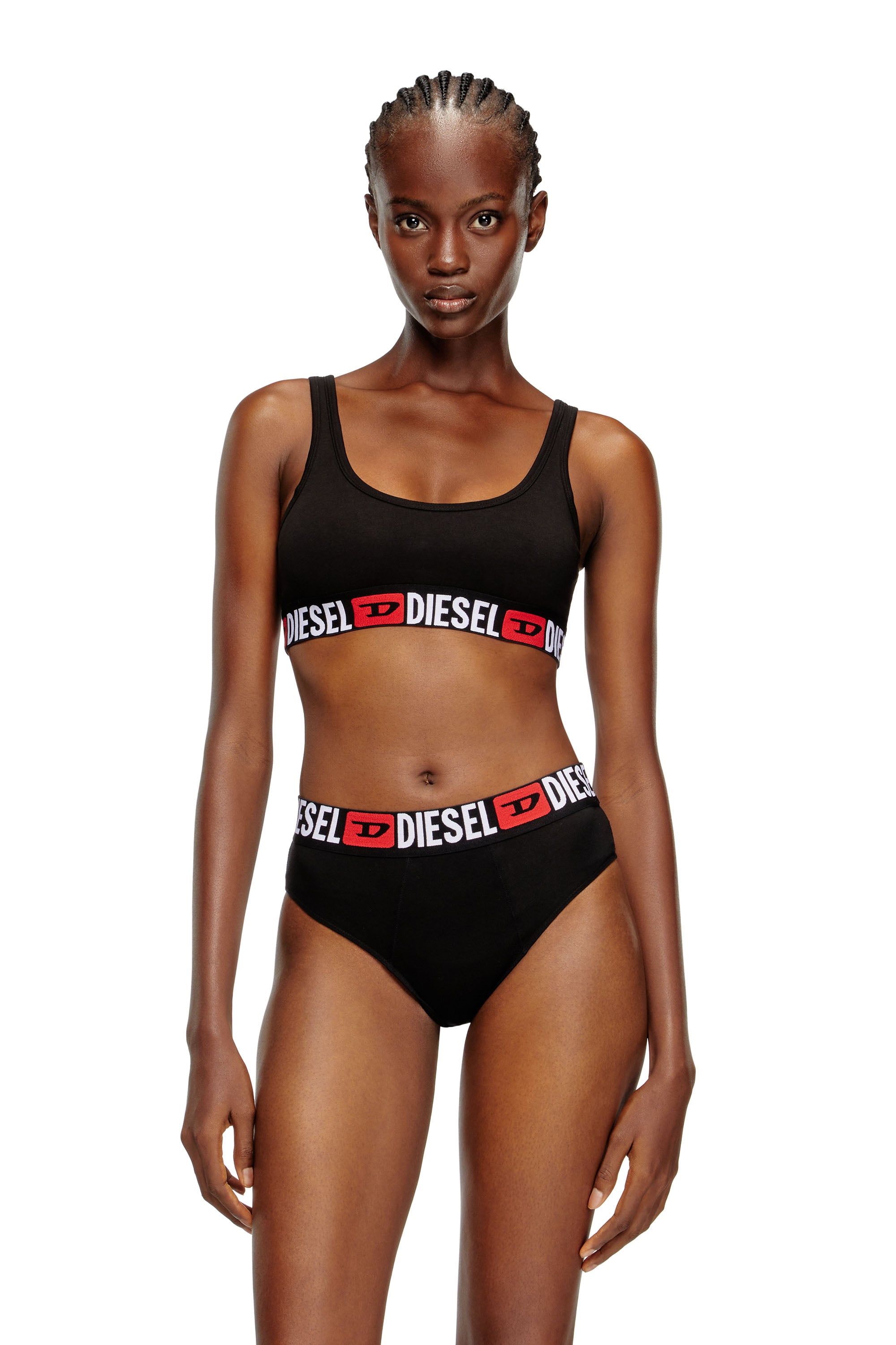 Diesel Mujer Negro - Bralette Con Banda Con Logotipo - Sujetadores Mediano