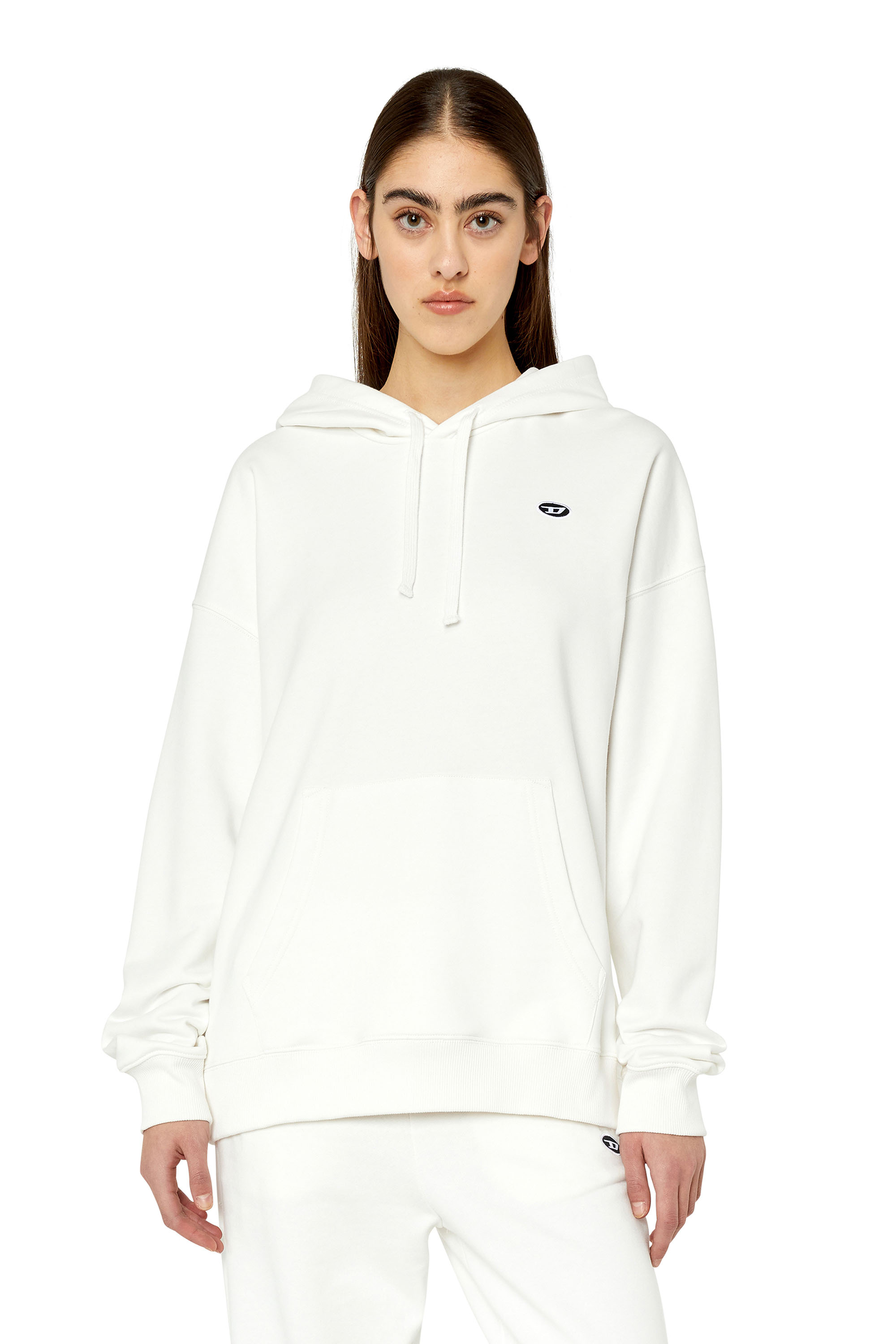 Diesel - Hoodie with oval D patch - Sweaters - Woman - White