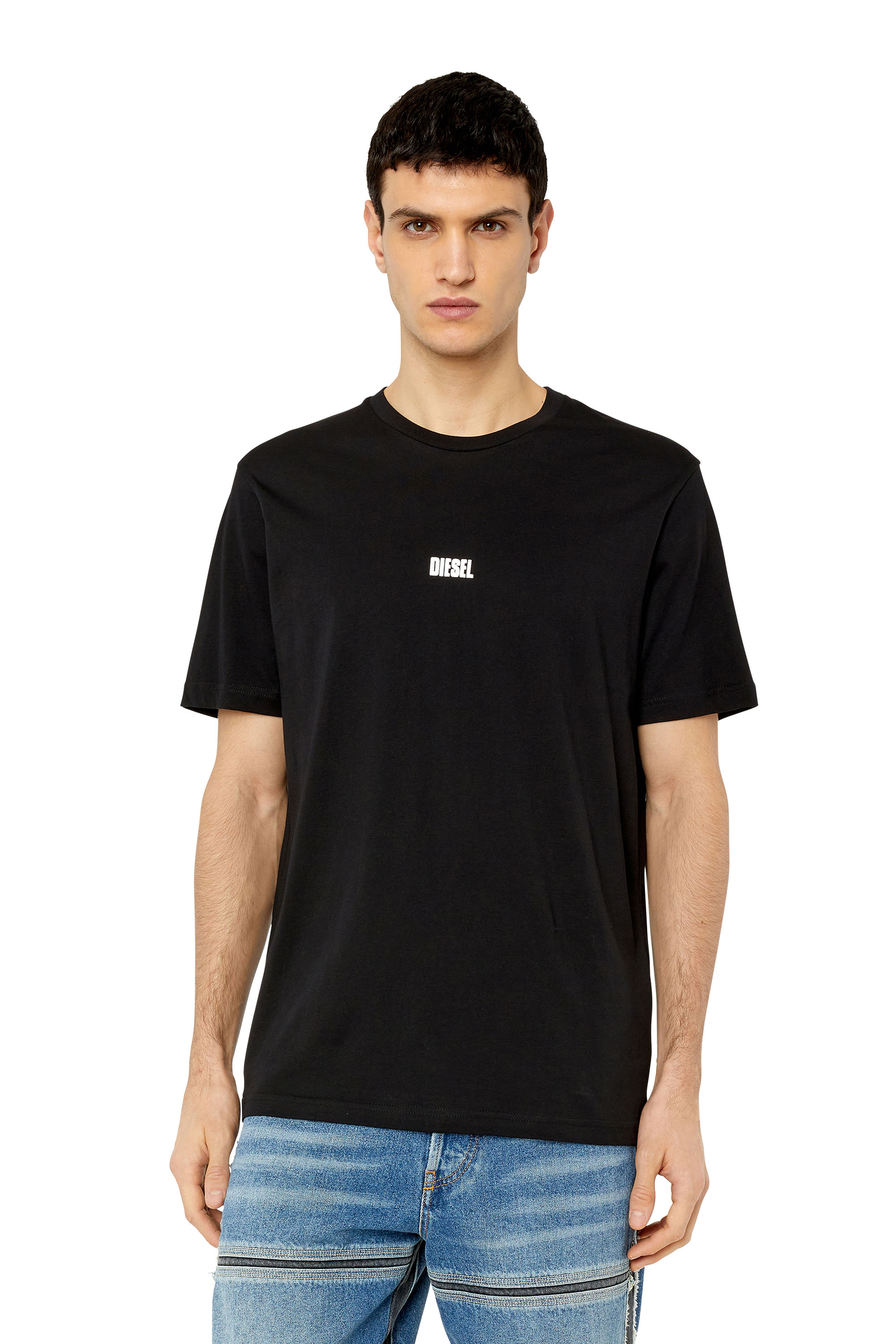 Diesel - T-shirt with puff Diesel logo - T-Shirts - Man - Black