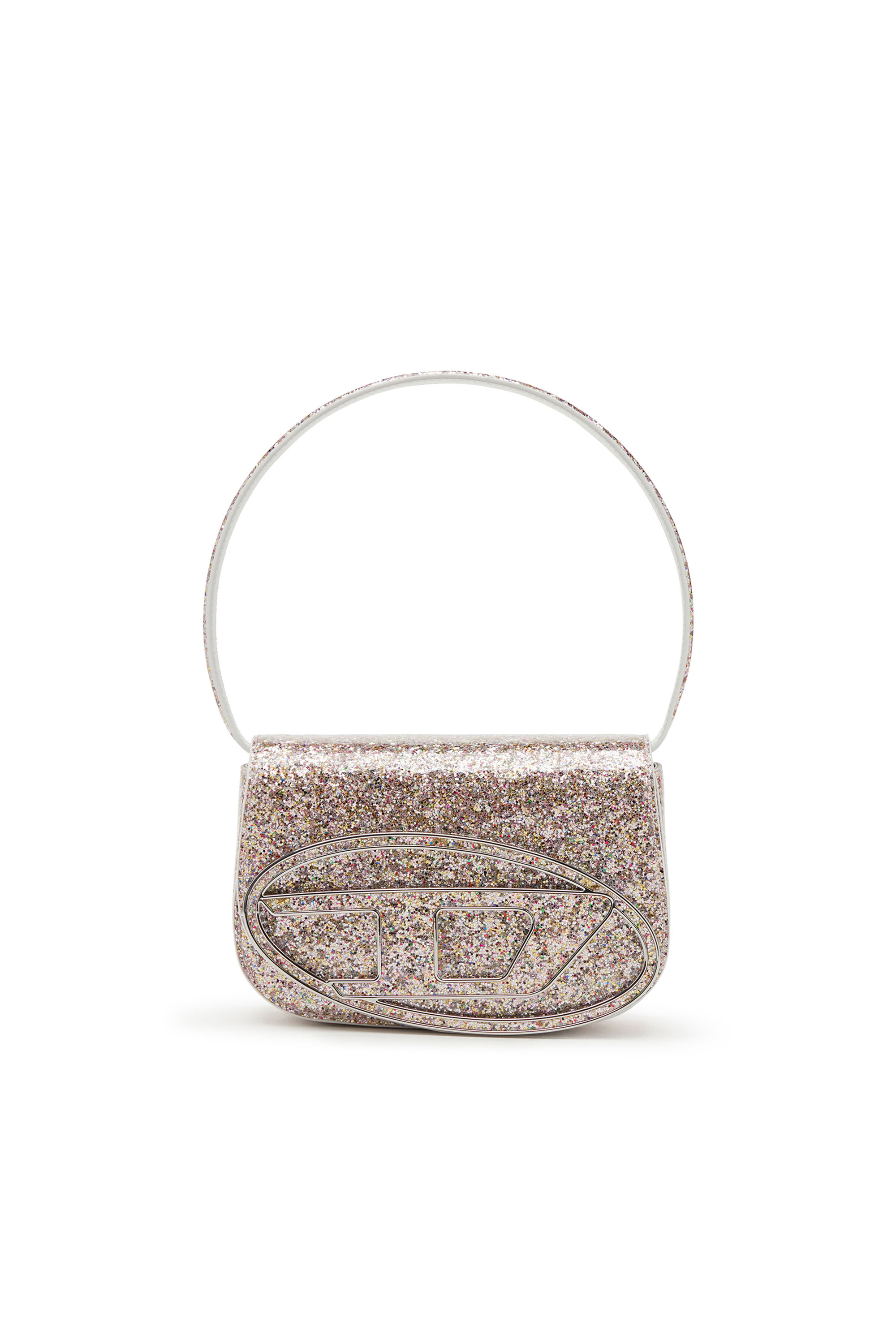 Shop Diesel Iconic Shoulder Bag With Macro Glitter In Pink