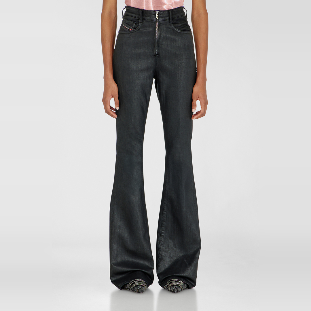 Diesel Jeans Bootcut Taille Haute 1973 D-Partt, Noir/Gris foncé, Fermeture zippée