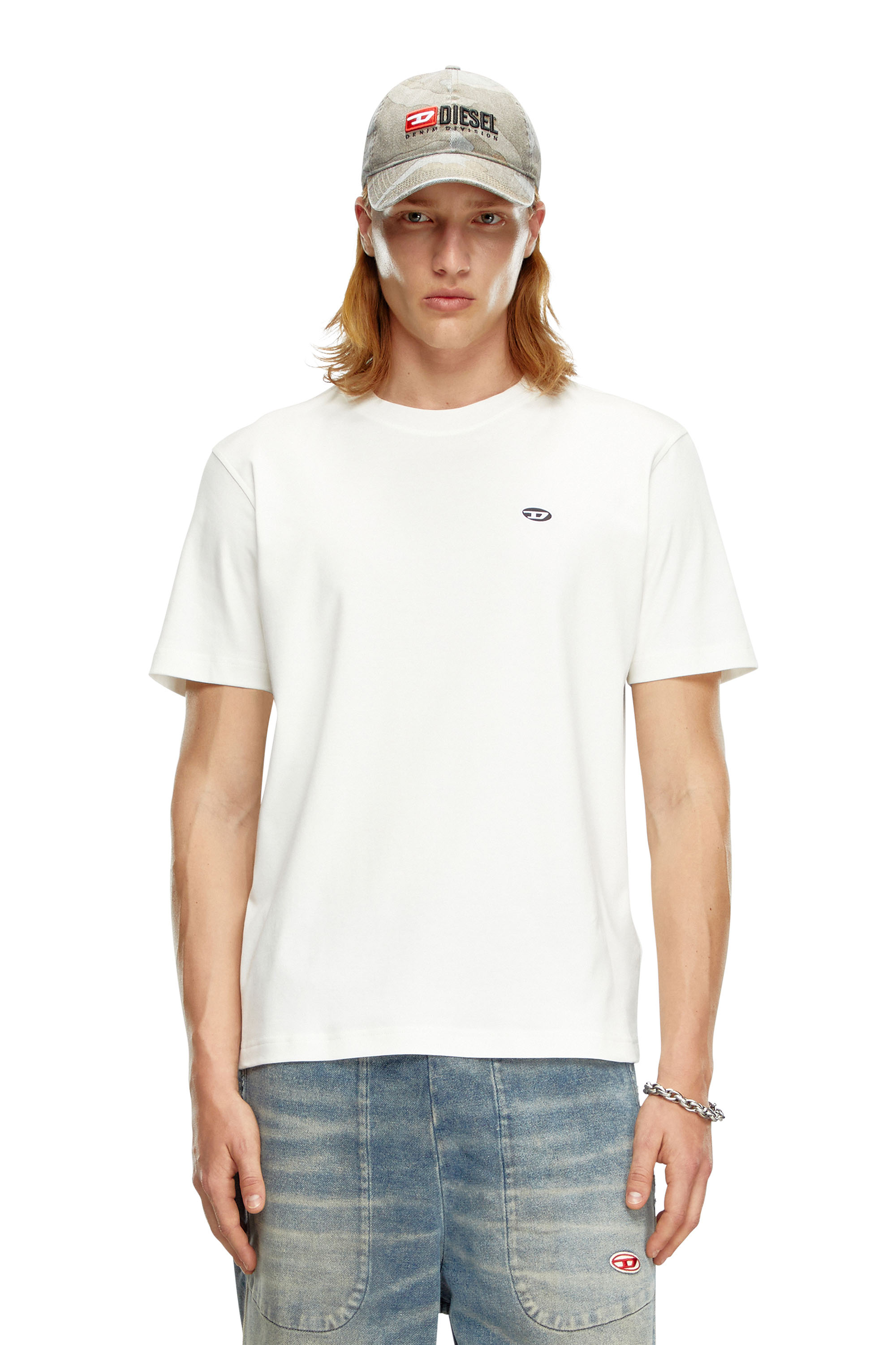 Diesel - Camiseta con parche oval D - Camisetas - Hombre - Blanco
