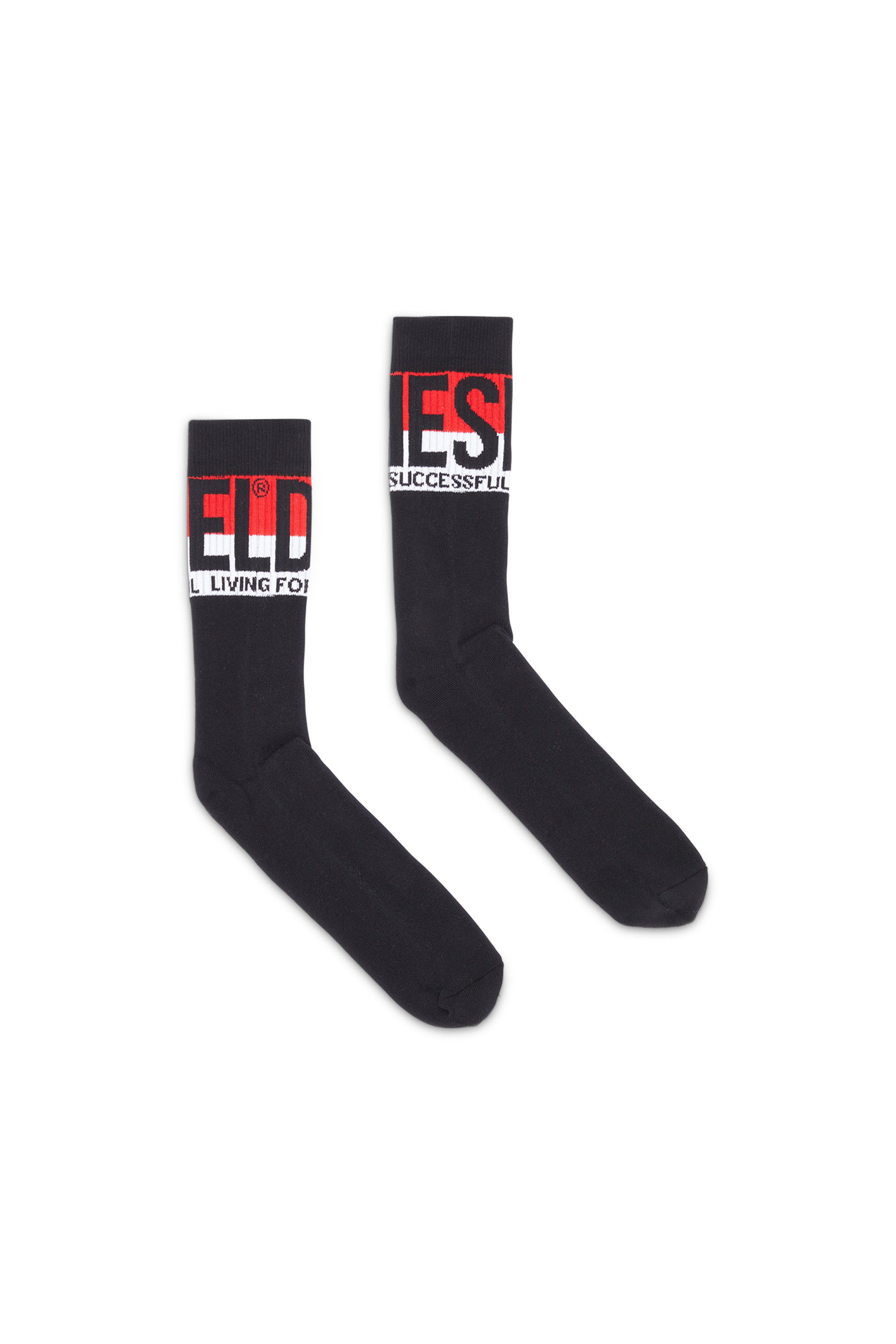Diesel - Socks with maxi logo cuffs - Socks - Man - Black