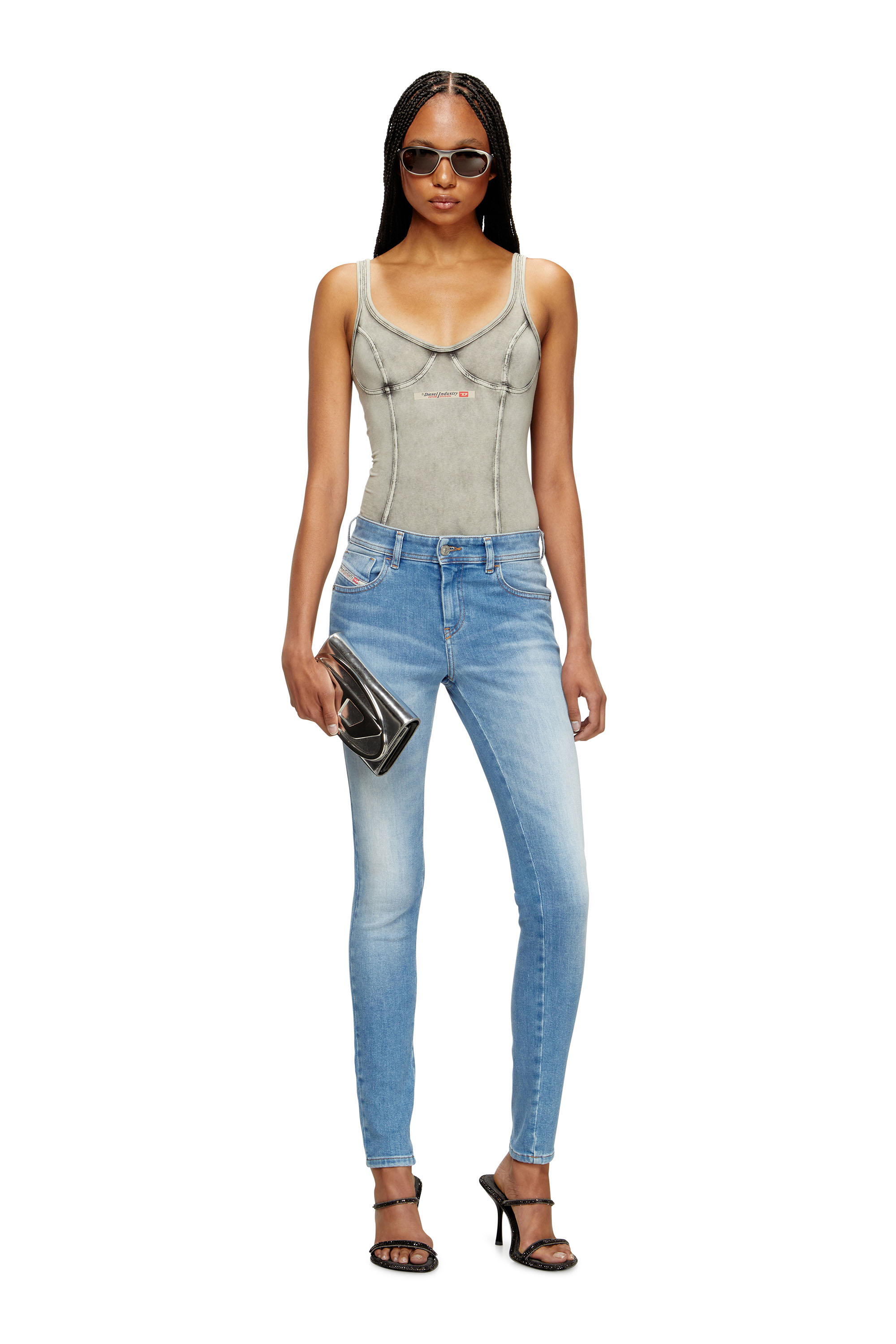 Diesel - Woman's Skinny Jeans 2017 Slandy 09L94, Light Blue - 2