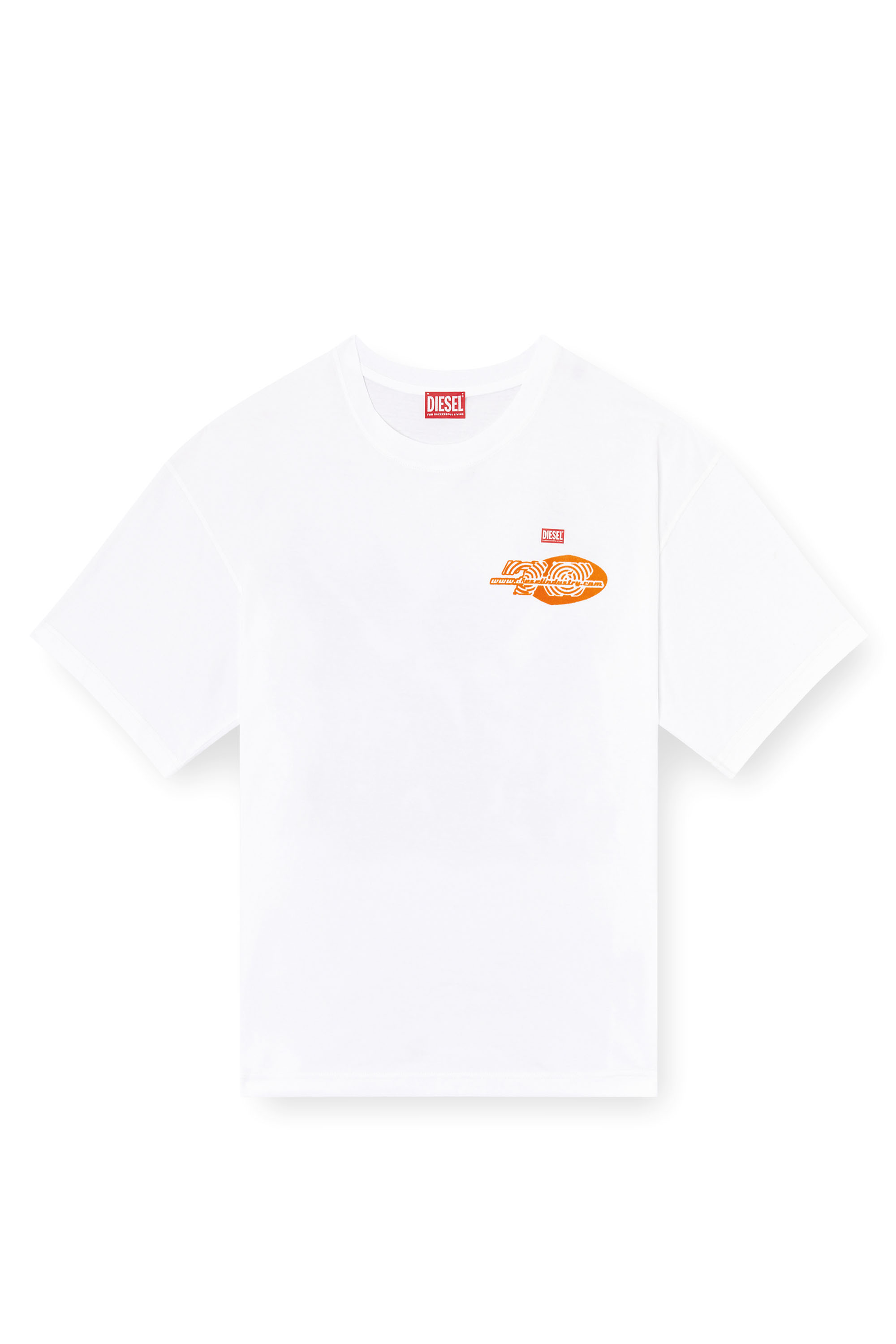 Diesel - T-BOXT-T23, Man's Cotton T-shirt with graphic print in White - 3