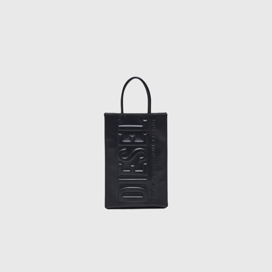 Diesel - Dsl 3D M-PU tote bag with embossed logo - Shopping Bags - Man - Black