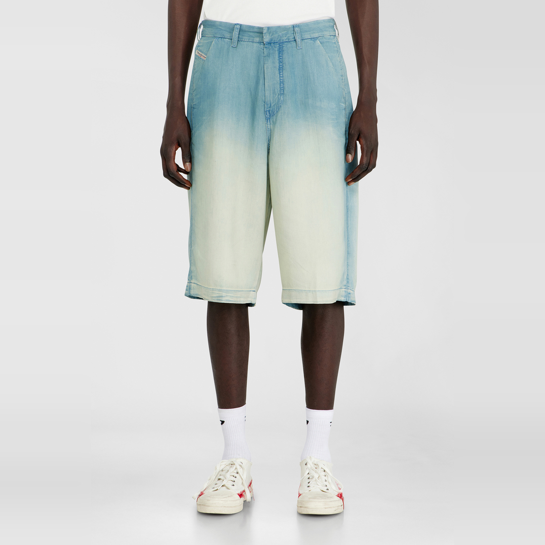 Diesel - Shorts in fluid overdyed denim - Denim short pants - Man - Blue
