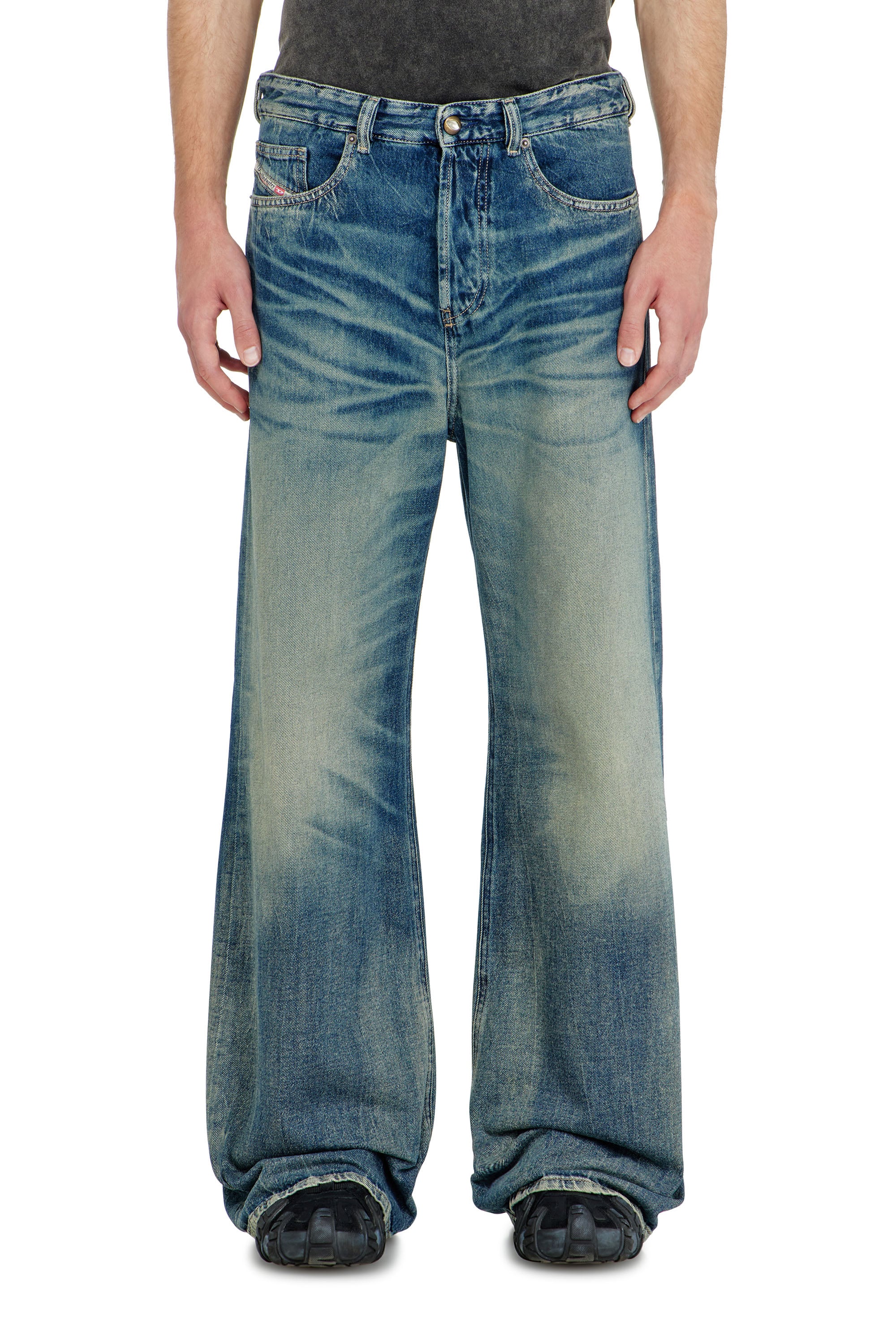 Diesel Relaxed Jeans Low Waist D-Rise, Dark blue, Button fly