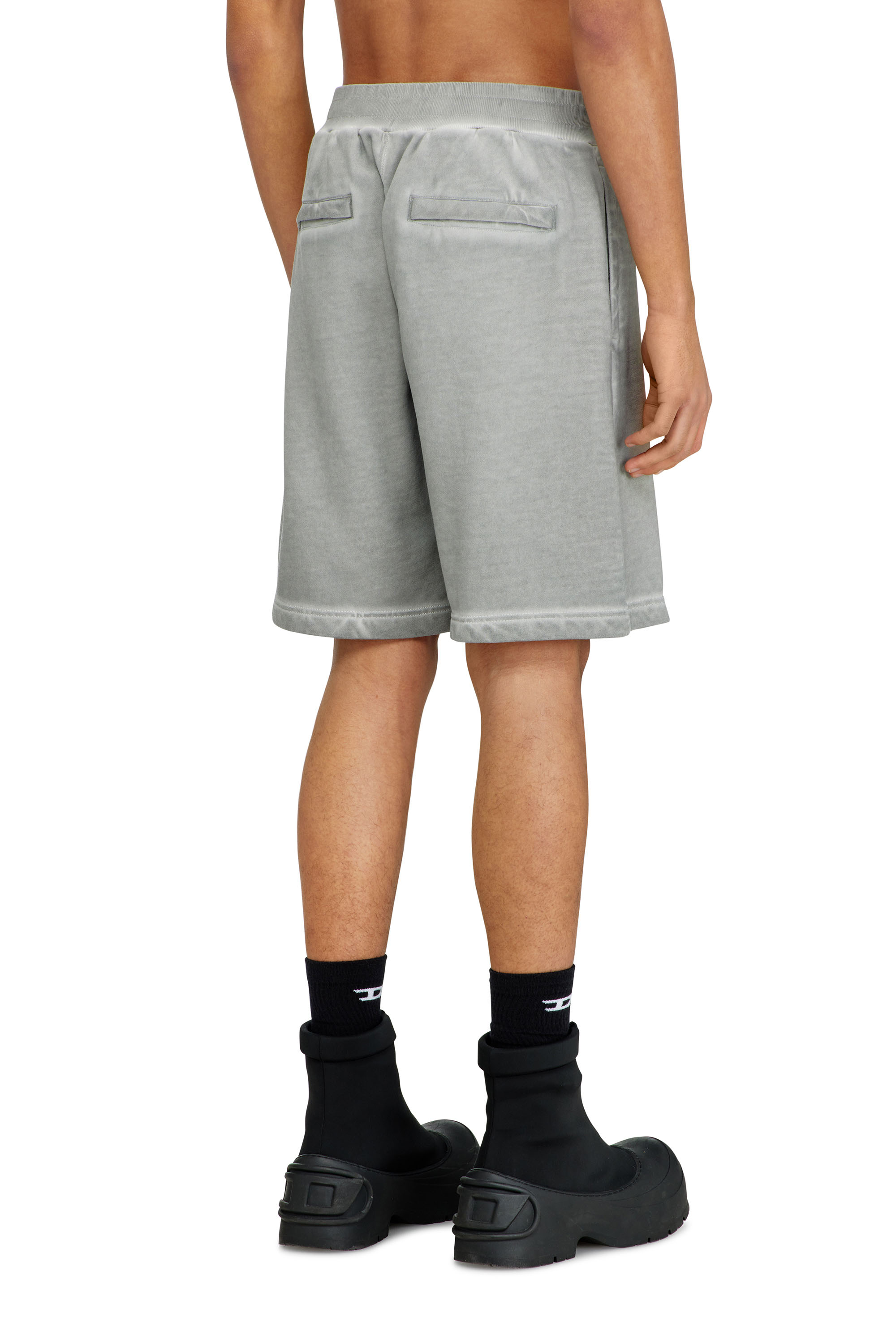 Diesel - P-CROWN-V1, Man's Pigment-dyed sweat shorts in Grey - 3