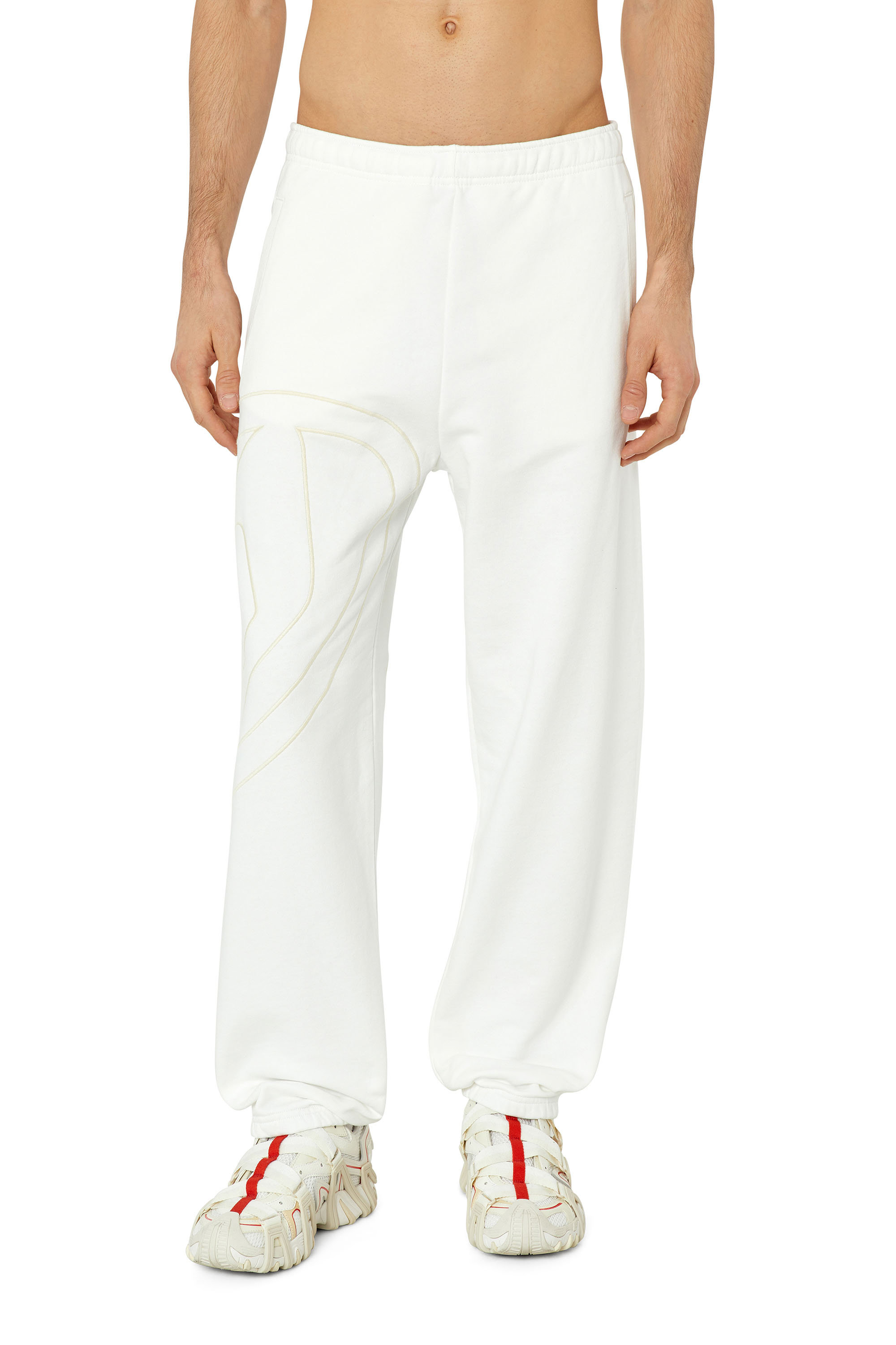 Shop Diesel Sweatpants With Maxi D Logo In White