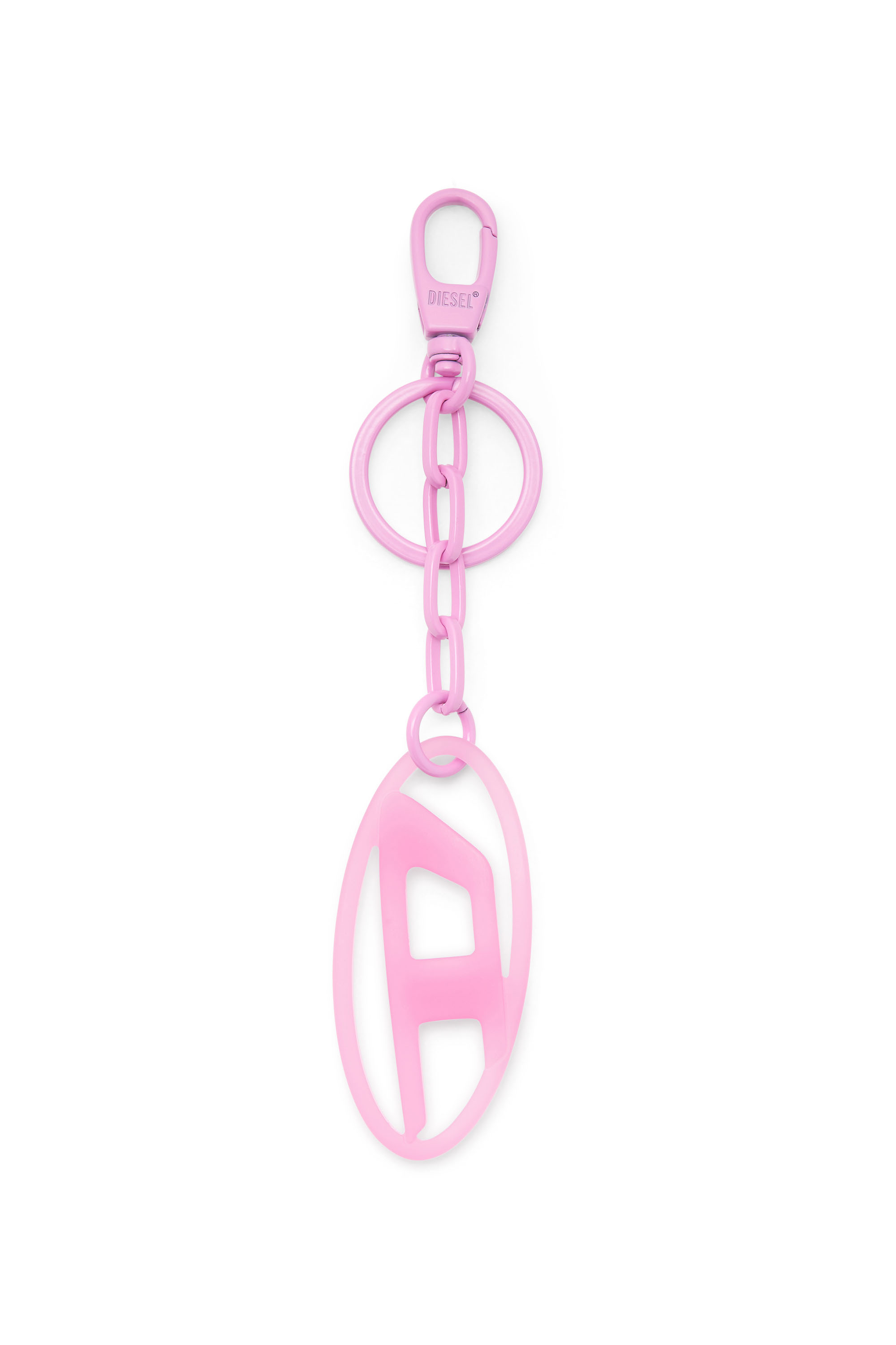 Diesel Unisex Pink - Oval D Charm/Key Ring In Metal And Resin - Charms And Keyrings Uni
