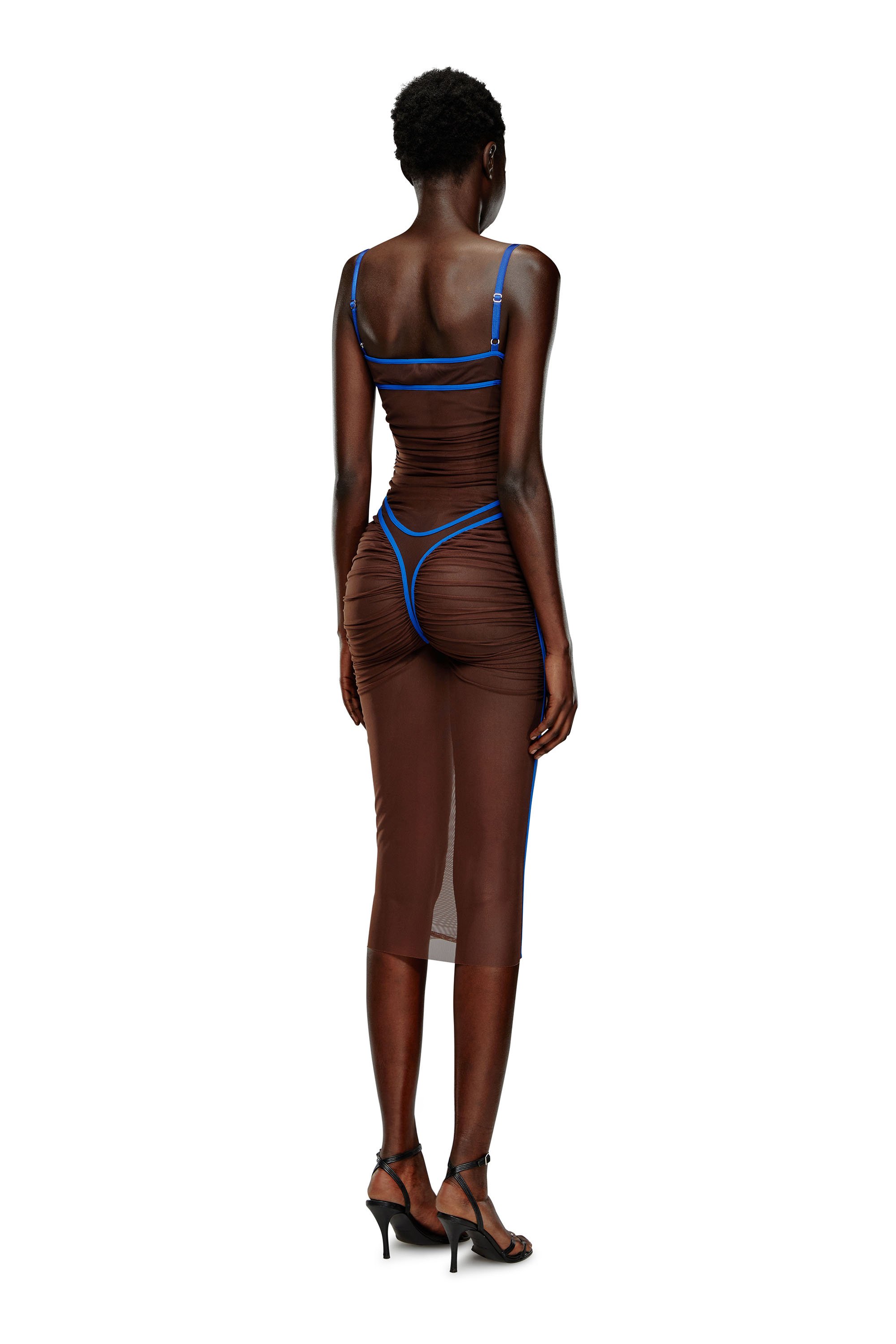 Diesel - Sheer dress with lingerie outline - Dresses - Woman - Brown