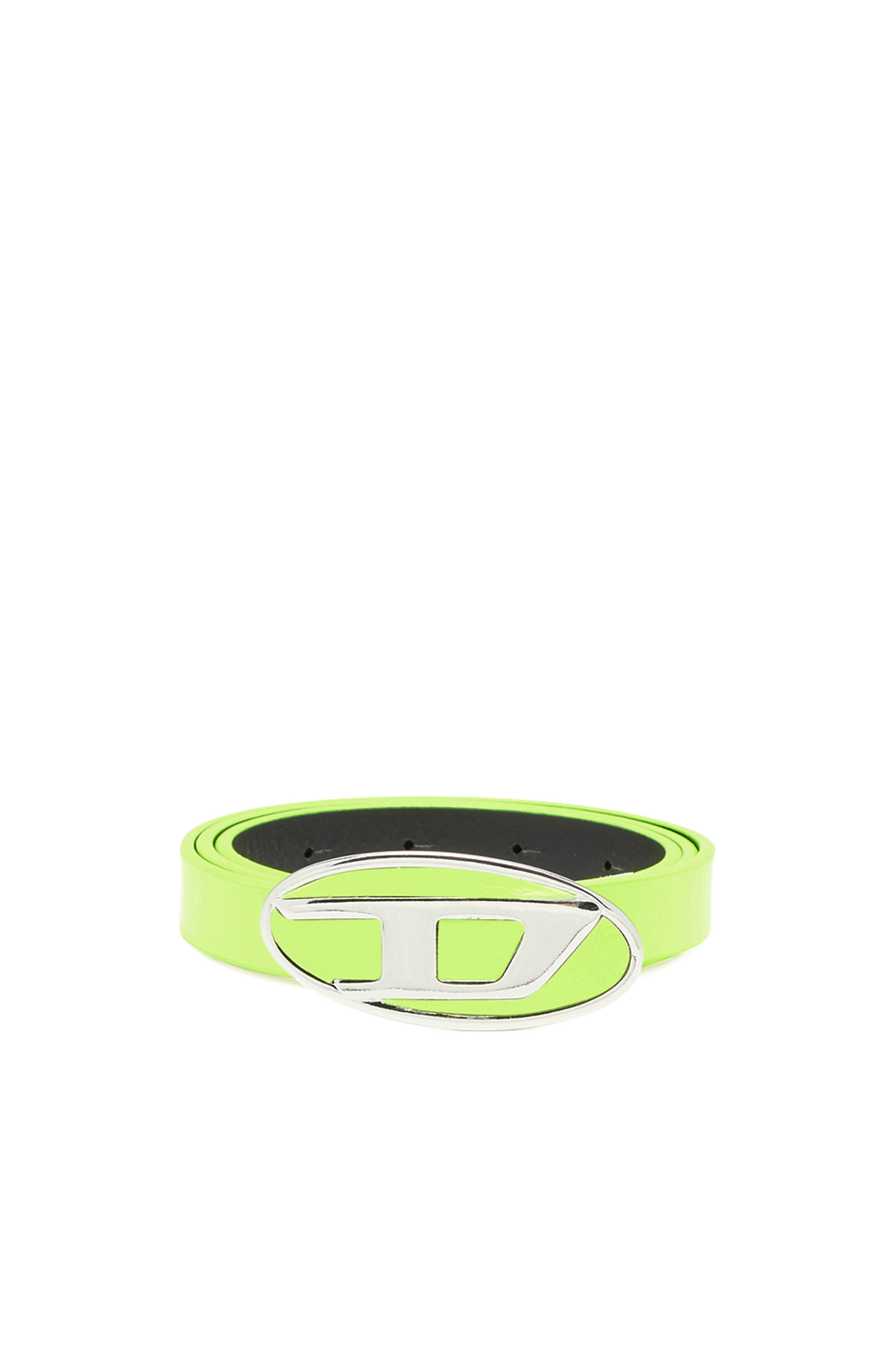 Diesel Cintura In Pelle Fluo Con Fibbia A Forma Di Logo In Green