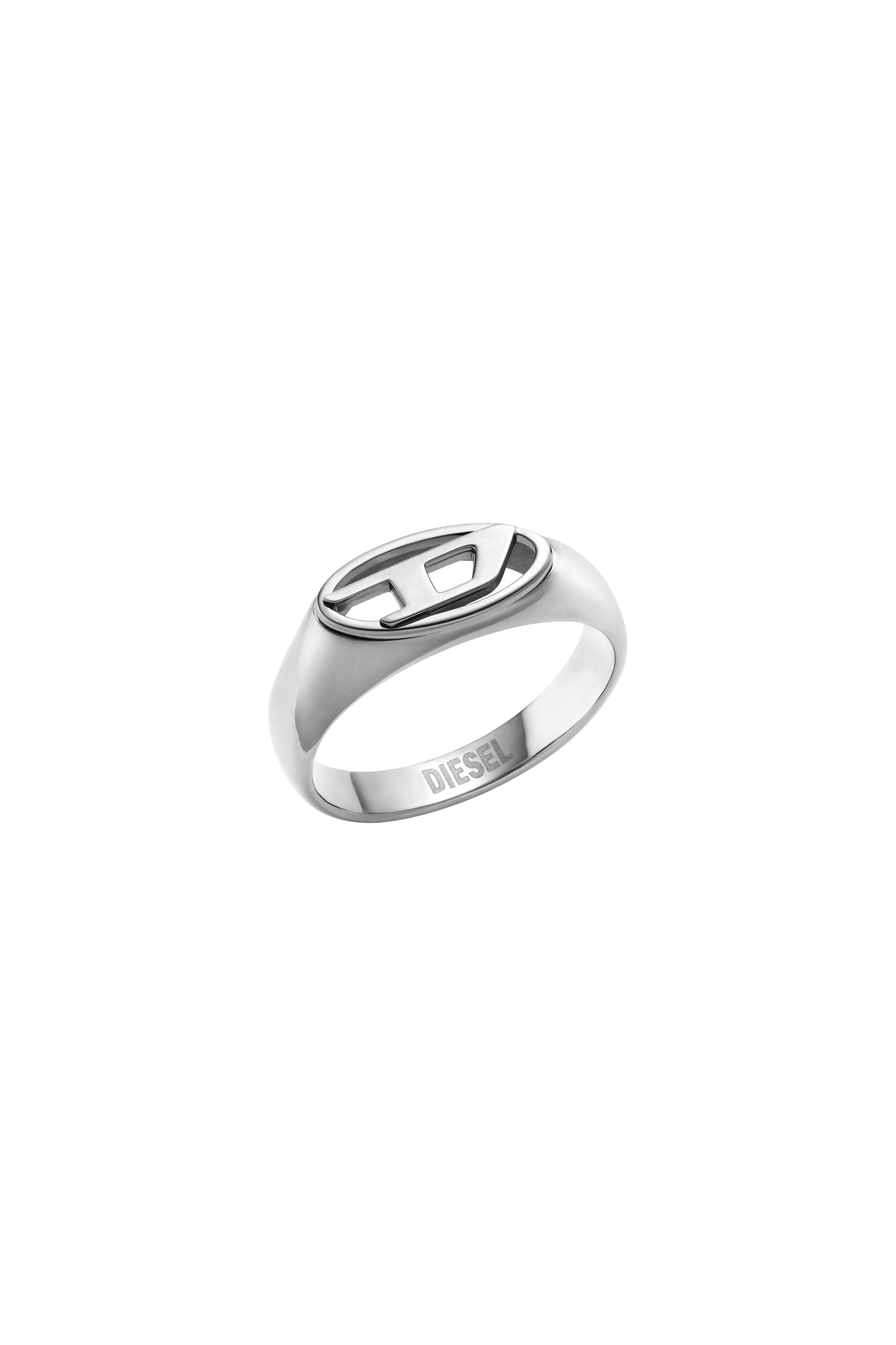 Diesel Unisex Silver - Stainless Steel Signet Ring - Rings Size 11.5