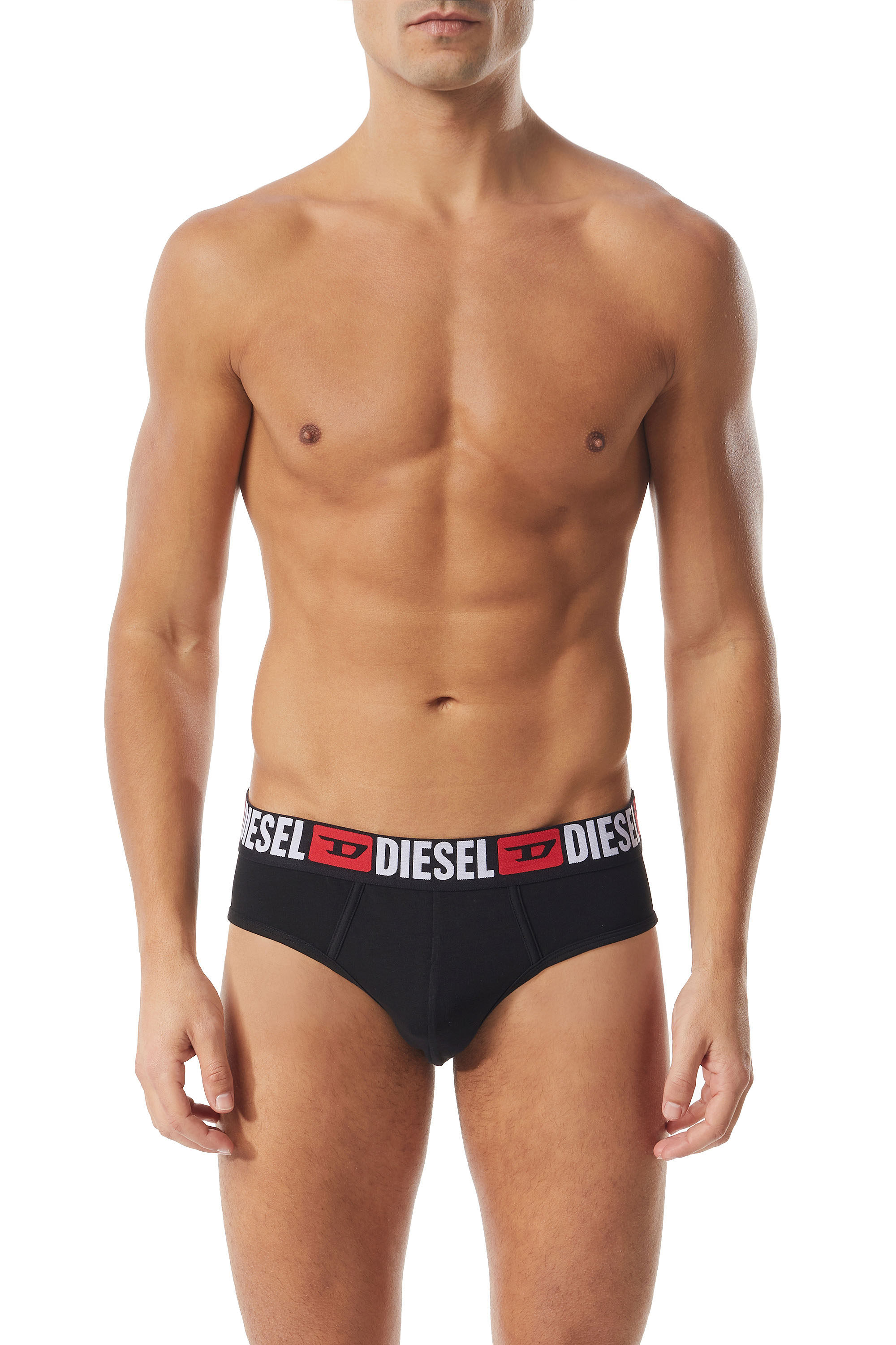 Diesel Three-pack Of Solid-colour Briefs In Multicolor