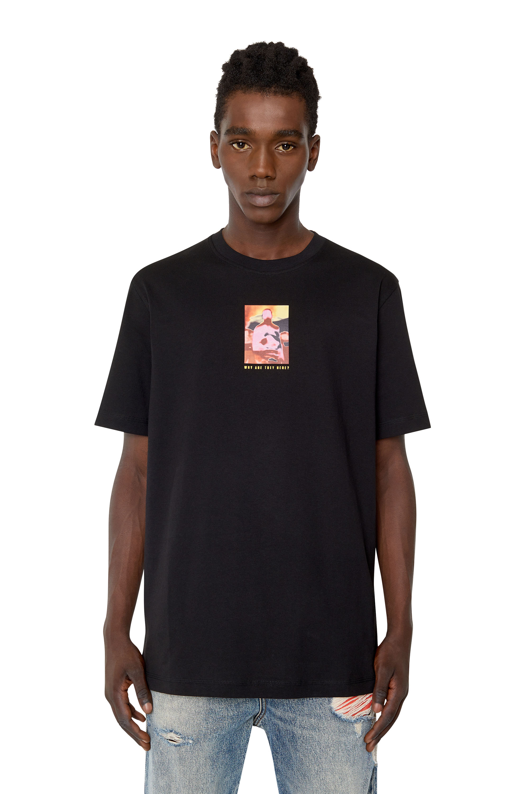Diesel - T-shirt con stampa di una termoscansione - T-Shirts - Uomo - Nero